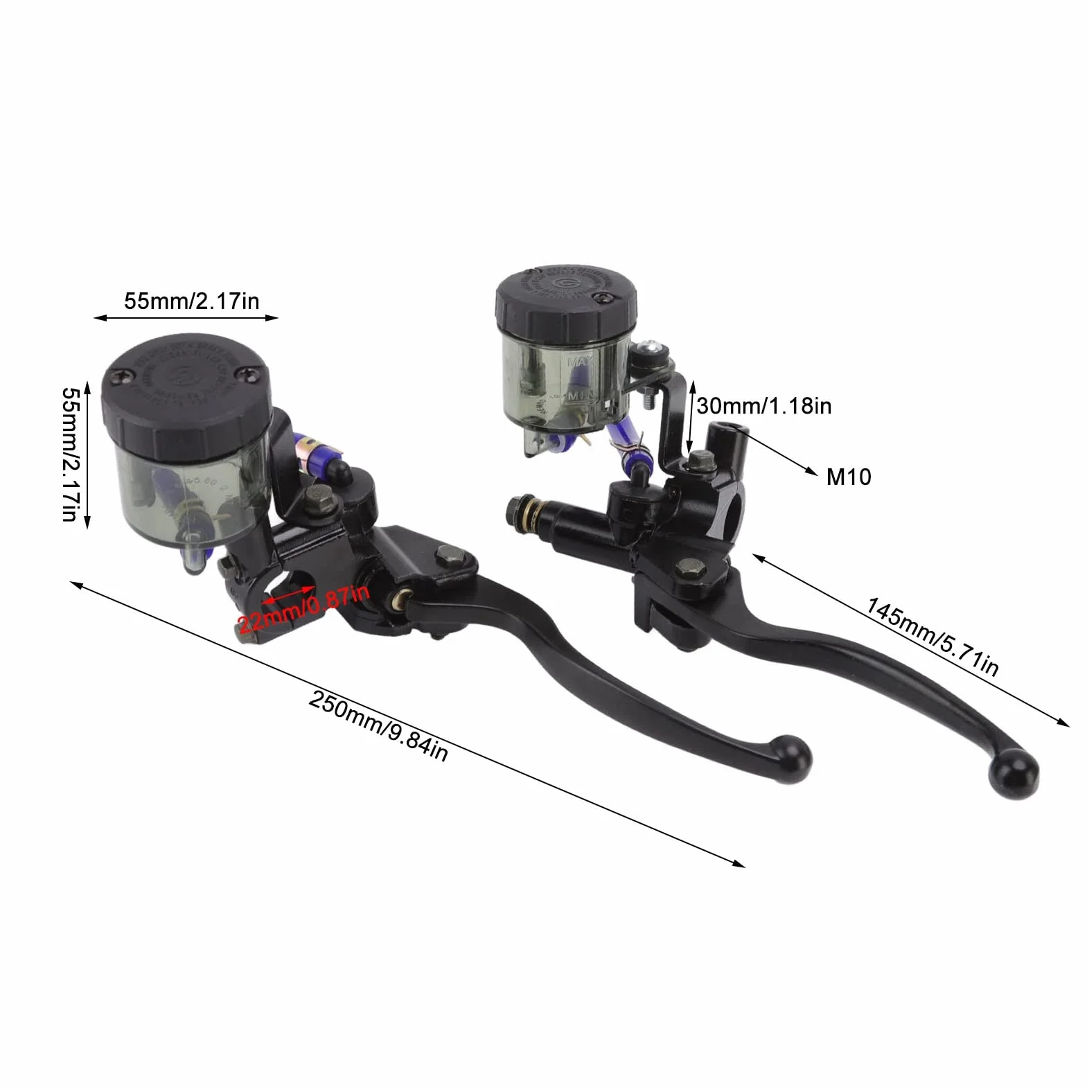 Yctze 1 para Cylinder Hamulca Głównego Dźwignia Sprzęgła Motorcyc Powersports Dźwignie Hamulca Dźwignie Hamulca Dźwignia Cylindra Hamulca Motocykla Pompa Hamulcowa Motocykla Le