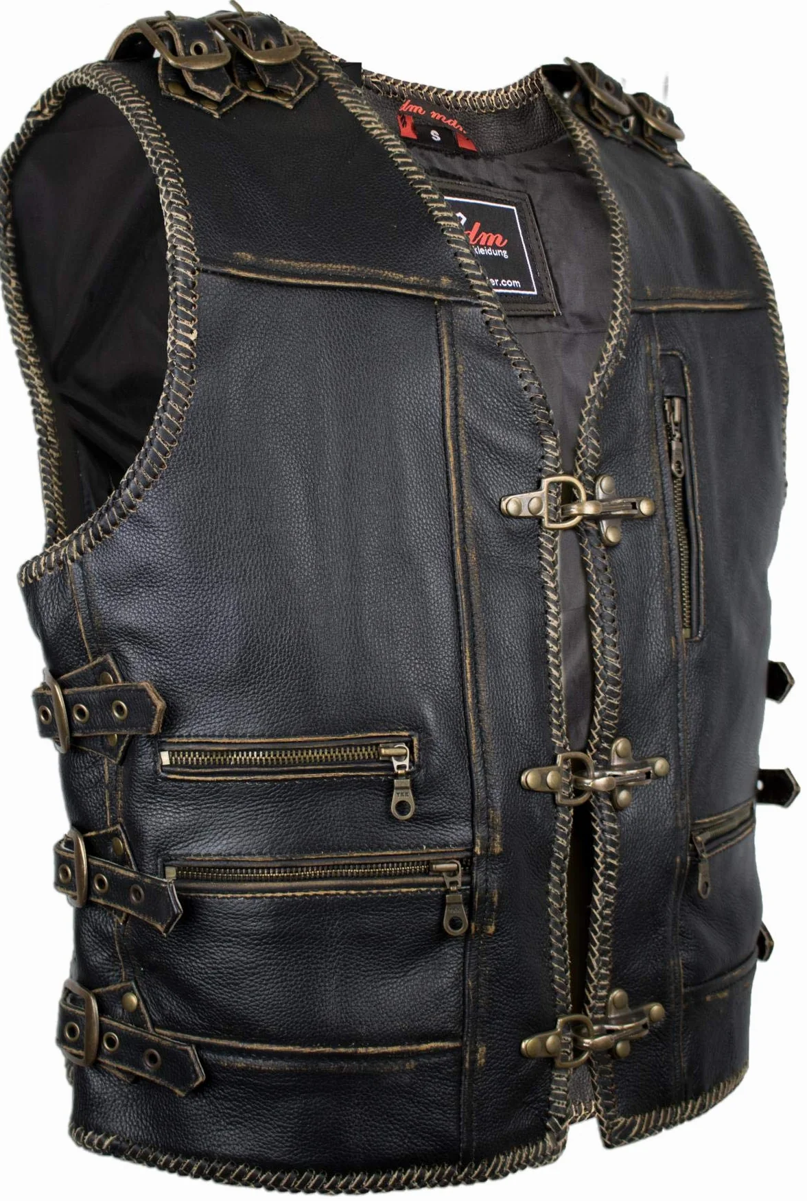 MDM Skórzana kurtka motocyklowa retro XL