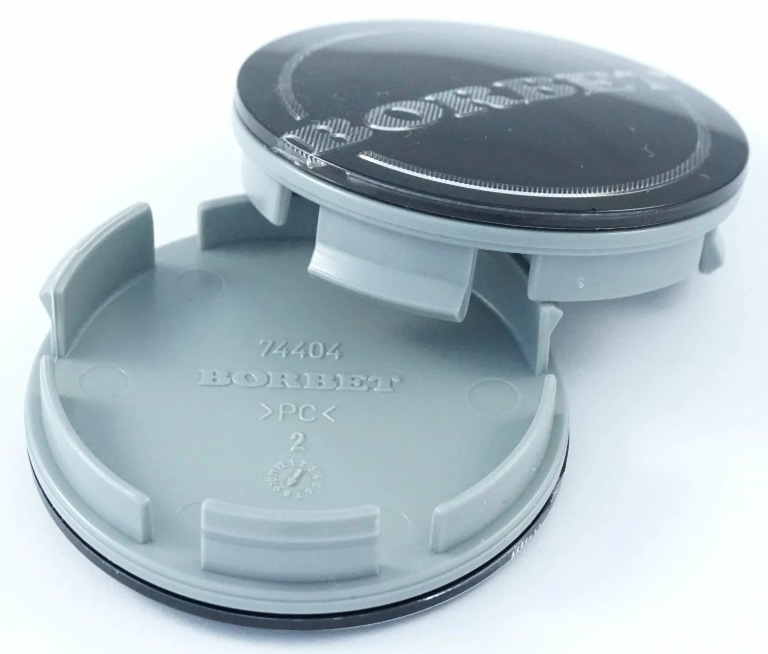 Zaślepka piasty Borbet 55 mm czarna błyszcząca srebrna oryginalna