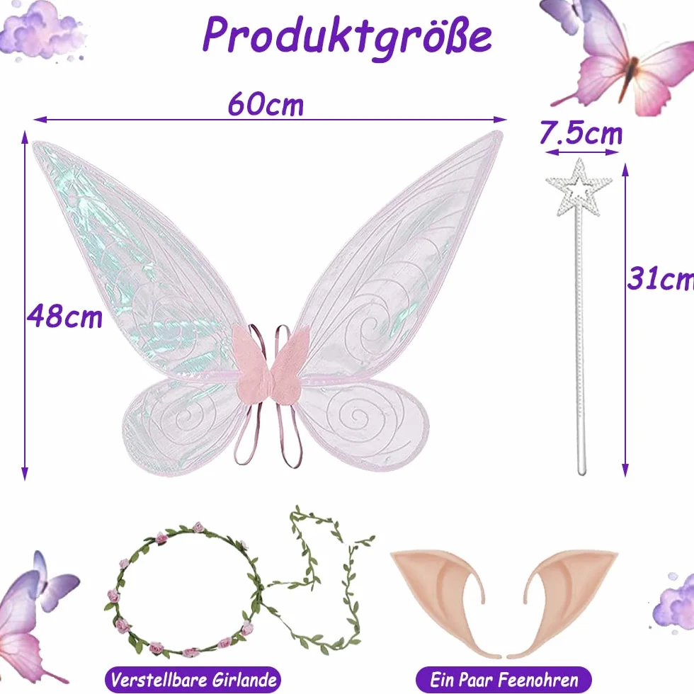 HIQE-FL Fairy Wings,Fairy Wings for Girls,Fairy Wings Women,Wróżki Skrzydła dla dorosłych,Skrzydła anioła