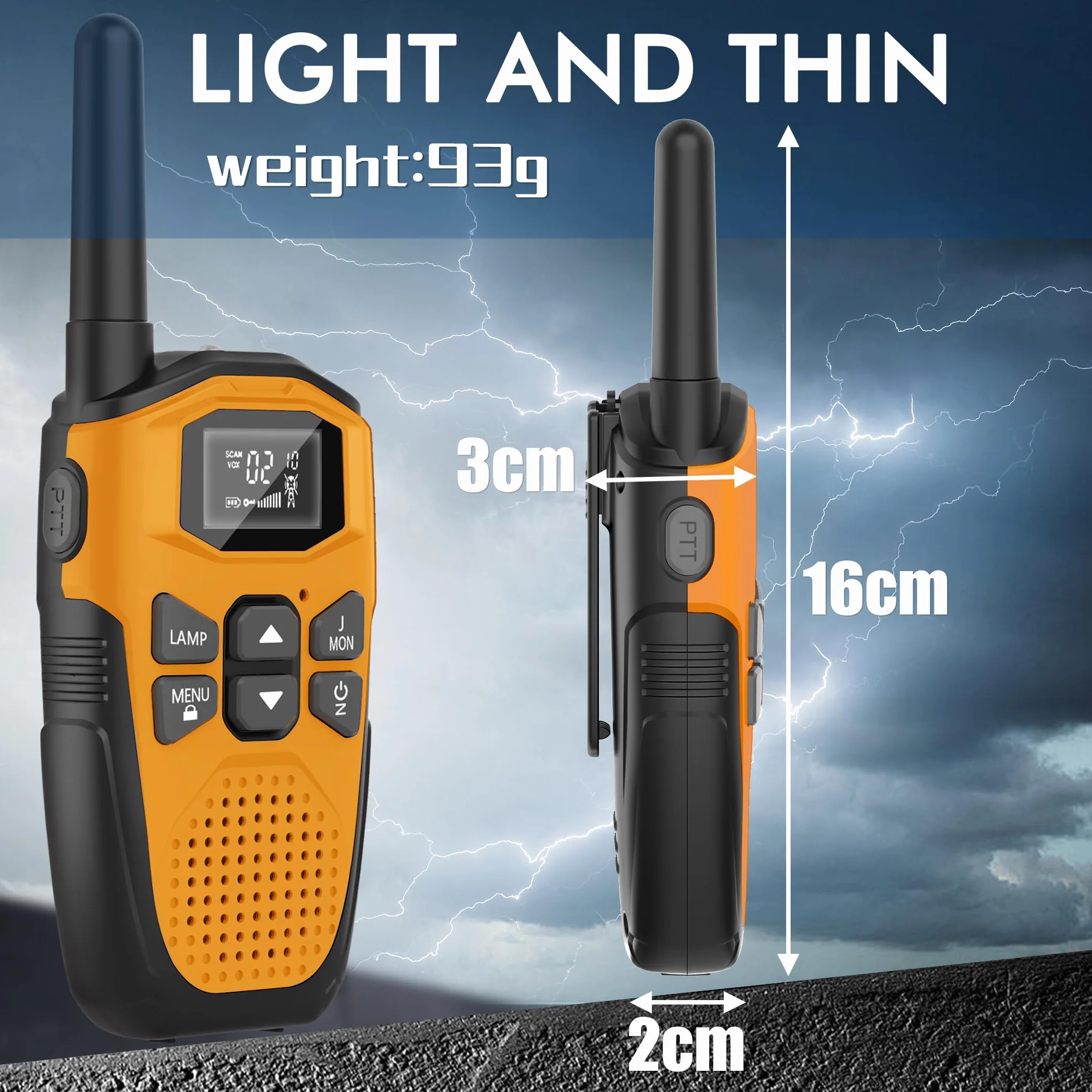Walkie Talkie dla dorosłych o dużym zasięgu, 3 sztuki, NXGKET Akumulatorowe Walkie Talkie dla dzieci z wbudowaną baterią litowo-jonową, 16-kanałowe radio z kablem ładującym typu C,na kemping