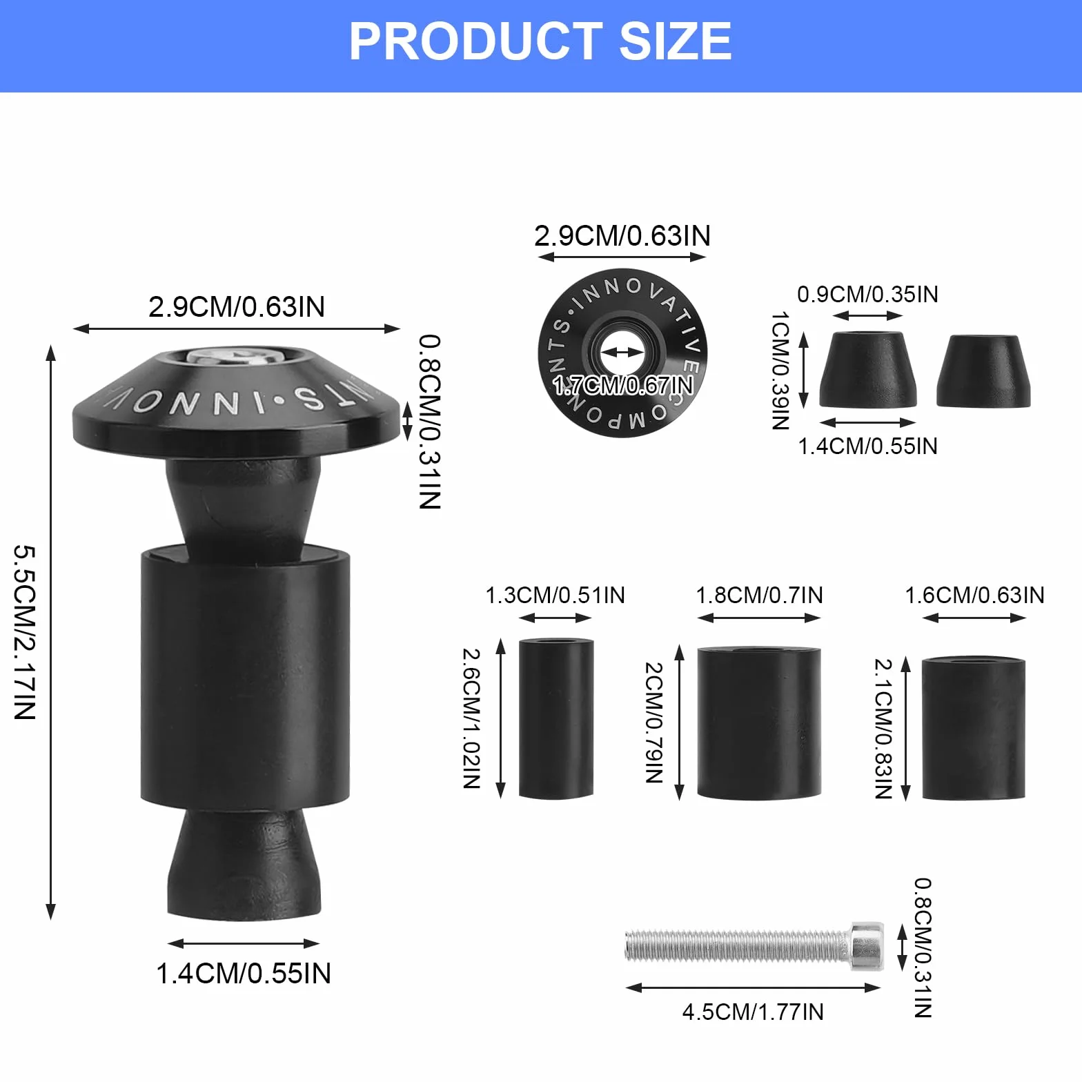 Uniwersalne aluminiowe końcówki kierownicy motocykla CNC 22 mm (7/8) ochrona przed wstrząsami