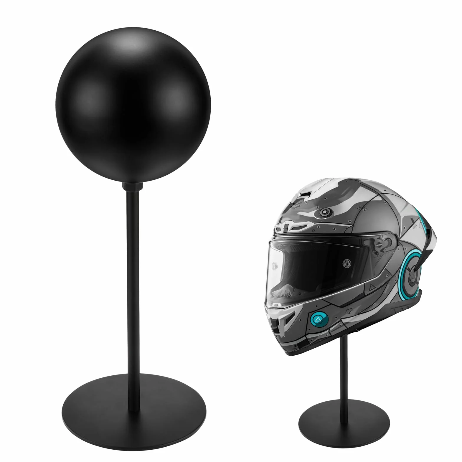 Metalowy stojak na kask, obrotowy metalowy stojak wieszak na biurko stojak na kask motocyklowy, czapki, kapelusz i kask rugby