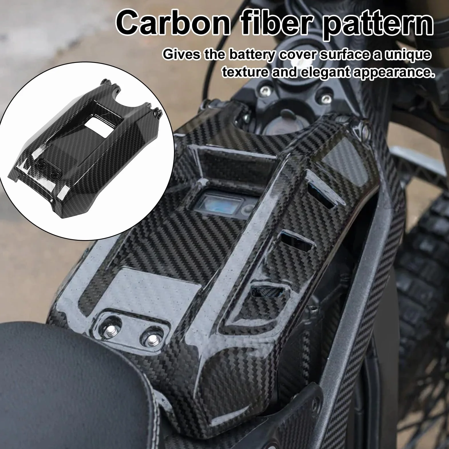 Pokrywa baterii elektrycznego roweru terenowego Zamiennik osłony baterii ze wzorem z włókna węglowego do SUR-RON Light Bee X S