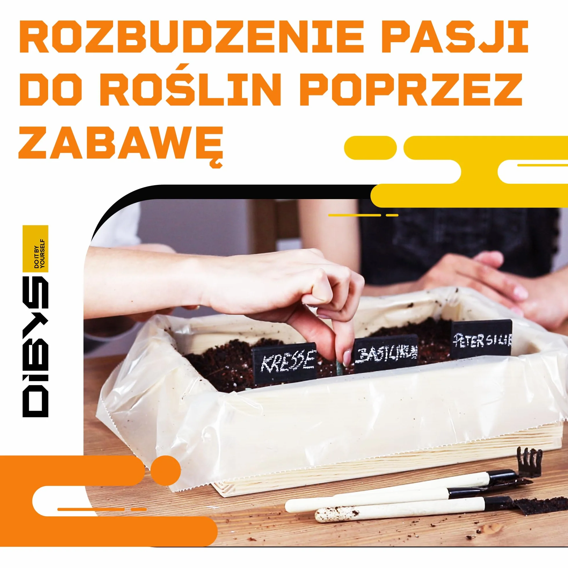 DIBYS Zestaw do Uprawy dla Dzieci | Kompletny Zestaw Ogrodowy z Nasionami Ziół, Drewnianymi Narzędziami, Ziemią, Farbami i Skrzynką do Malowania | Kreatywny Pomysł na Prezent | Zestaw Roślin