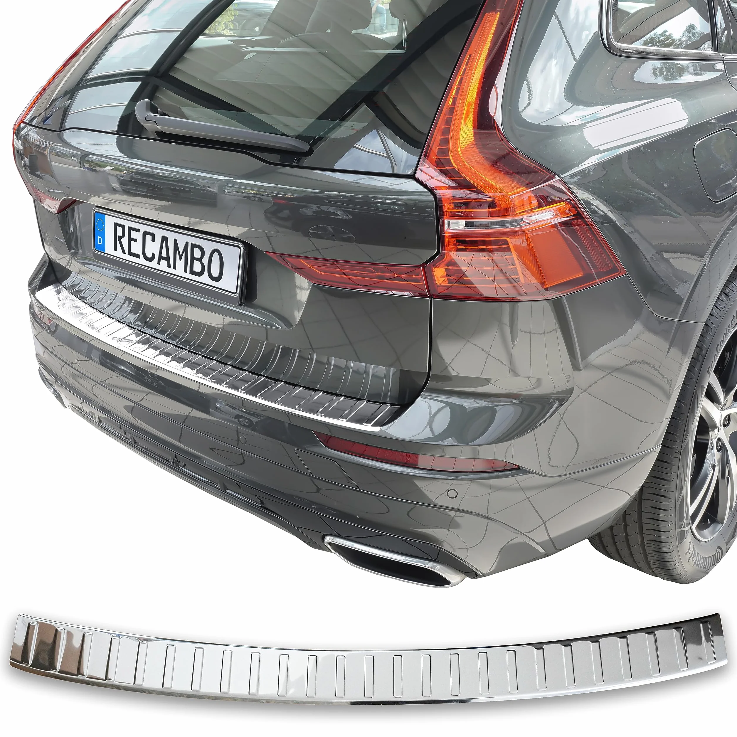 Os?ona progu baga?nika, stal nierdzewna, chrom, kompatybilna z Volvo XC60 II, rok produkcji od 2017, jako?? premium RECAMBO