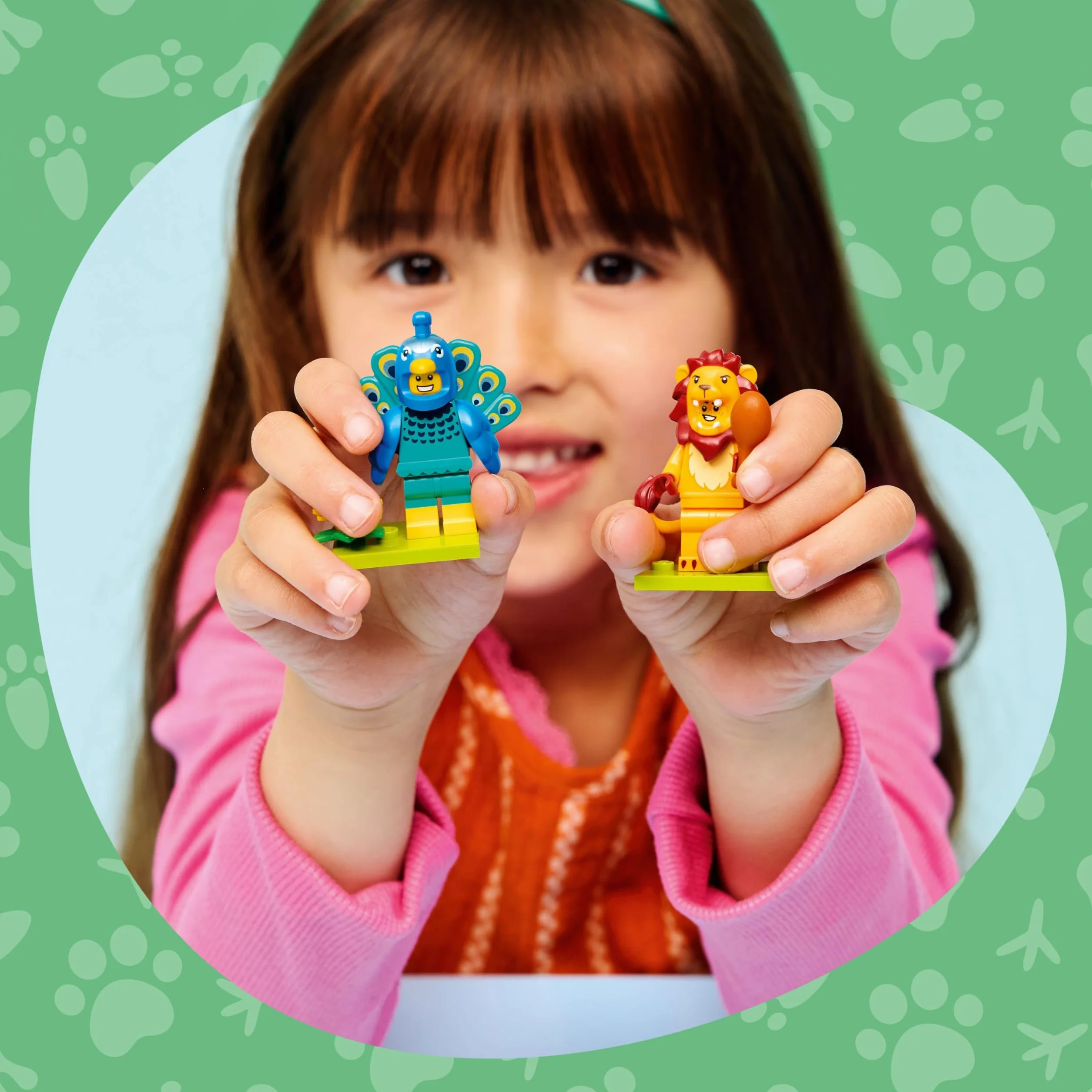 Lego Minifigurki z serii 28 z 12 figurkami: kompletny zestaw minifigurek Lego serii 71051 zwierzęta (w zestawie z płytkami z nadrukiem)