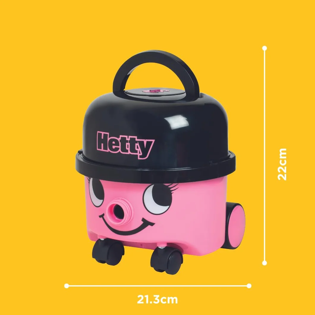 Casdon Hetty Vacuum Cleaner, Pink Toy Vacuum Cleaner For Children Aged 3+, Looks And Works Just Like The Real Thing!