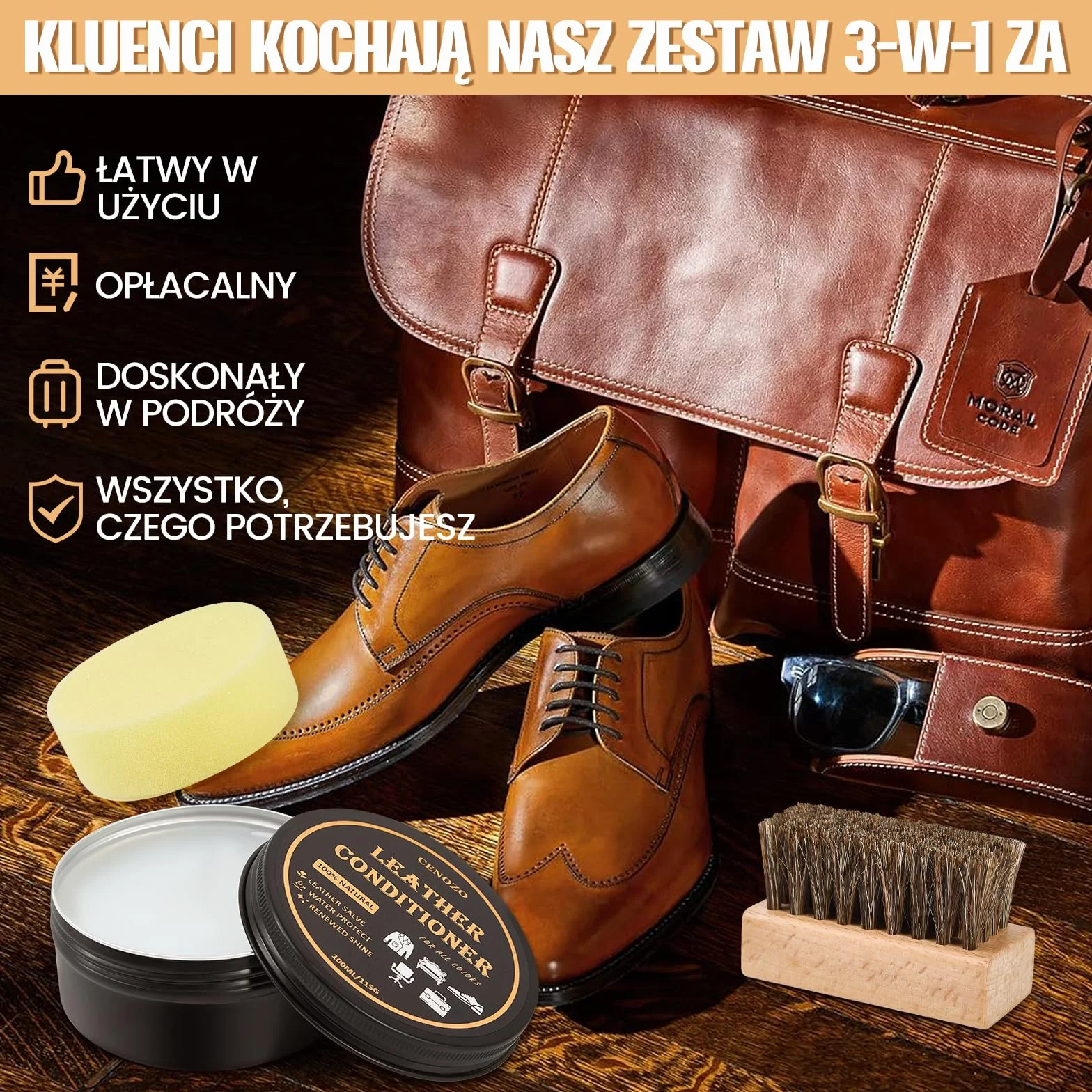 Pielęgnacja Skóry z Szczotką z Końskiego Włosia,Bezbarwna,100ml Pasta do Butów Wodoodporna do Zmiękczania i Nabłyszczania do Pielęgnacji Skóry Kanapa Skórzana,Buty Skórzane,Siodło dla Każdego Koloru