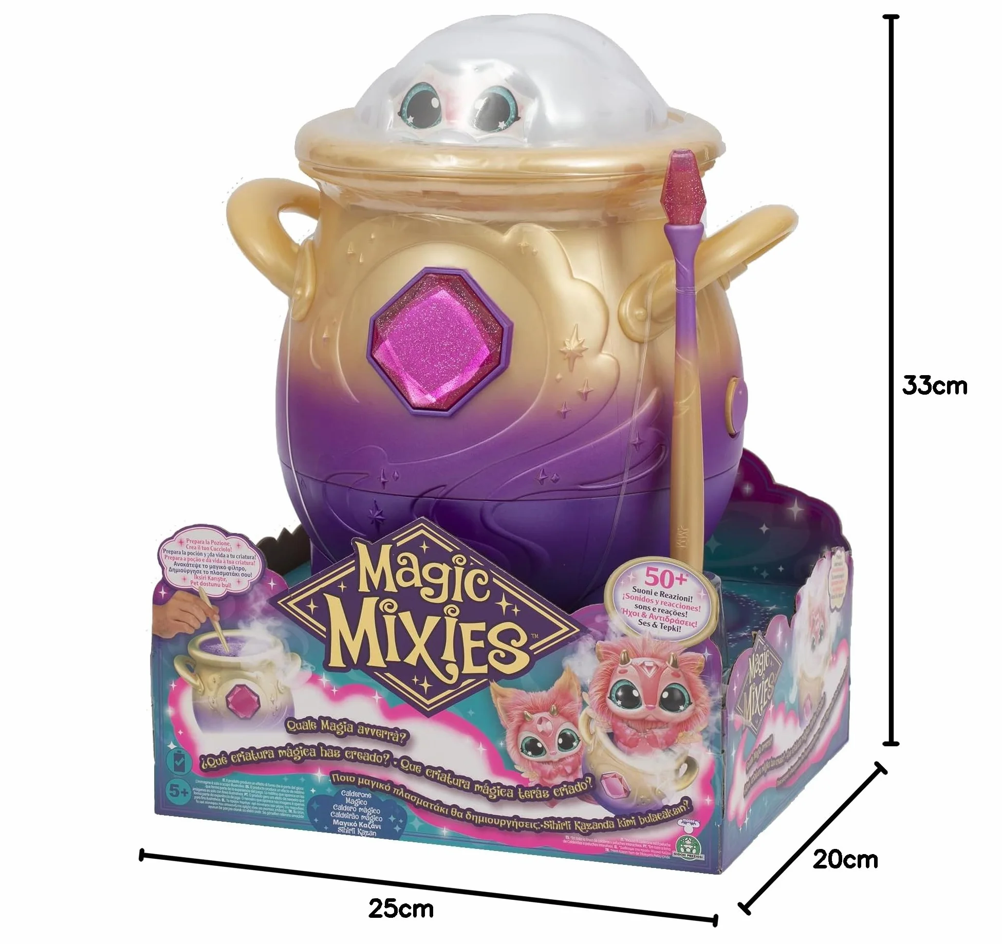 Famosa MGX00000 Magic Mixie różowa elektroniczna pluszowa zabawka, kolorowa