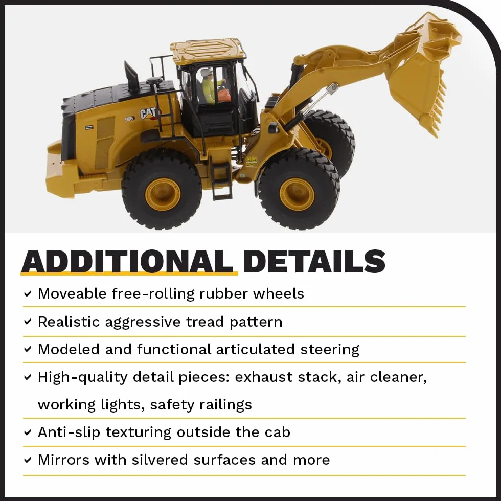 Diecast Masters 85686 - Ładowarka kołowa Caterpillar, Next Gen Cat 966, skala 1:50, ok. 6,6 x 7,3 x 18,2 cm, od 14 lat