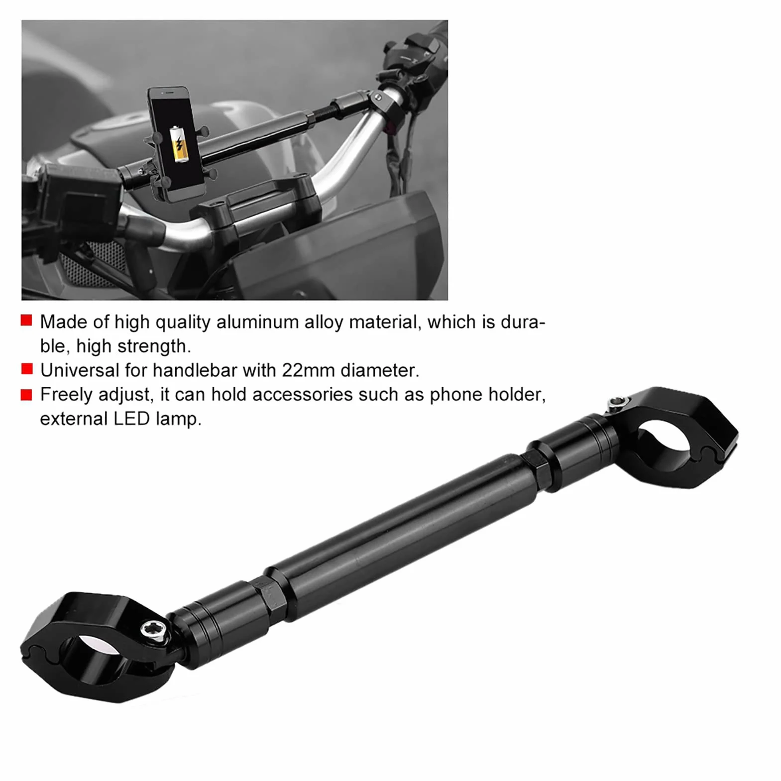 Drążek Balansowy Motocykla 22 mm, Uniwersalna Kierownica Poprzeczna ze Stopu Aluminium, Akcesoria ATV
