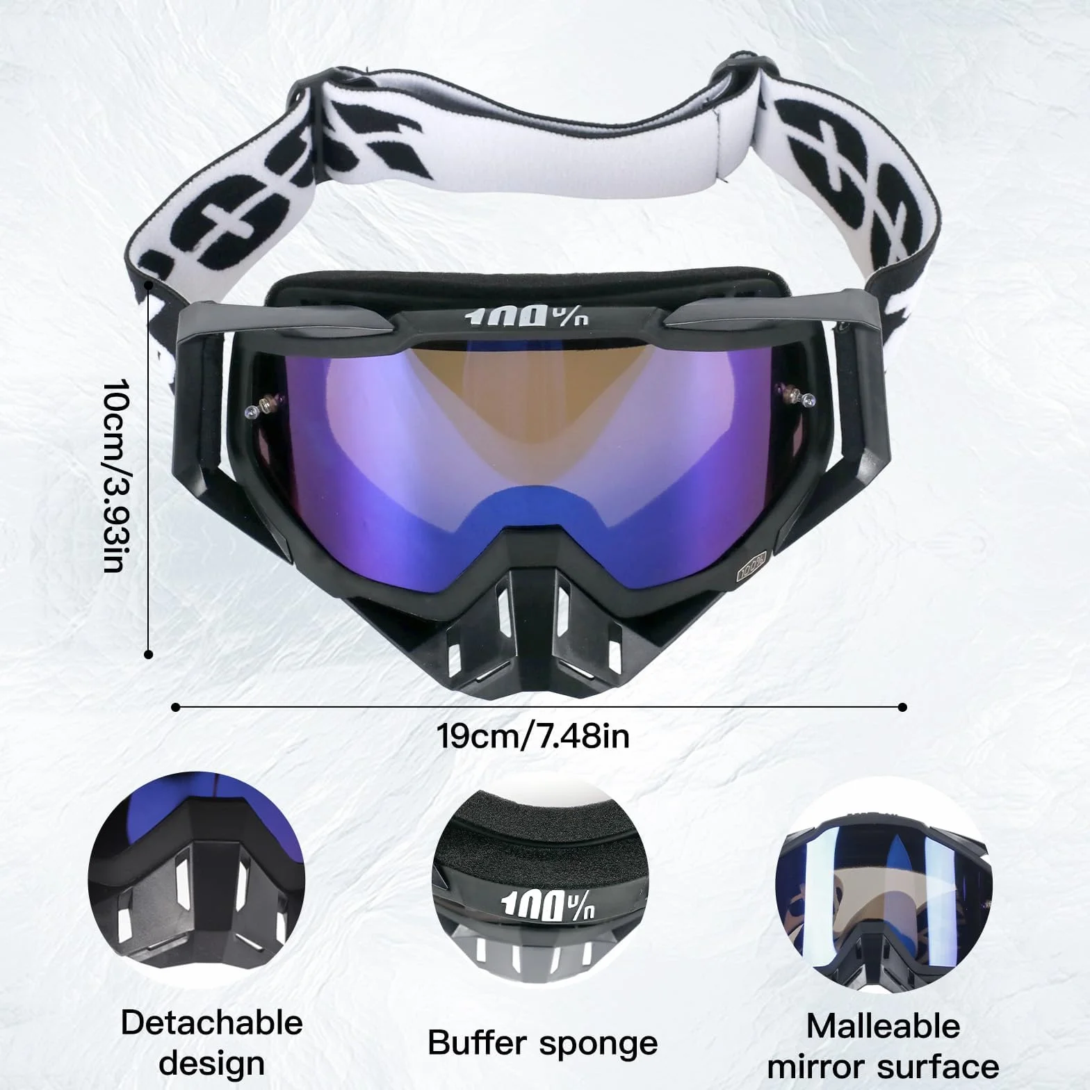 Gogle motocyklowe Motocross Okulary Dirt Bike Cross Gogle Off Road Racing Okulary Cross Lustrzanki dla mężczyzn i kobiet