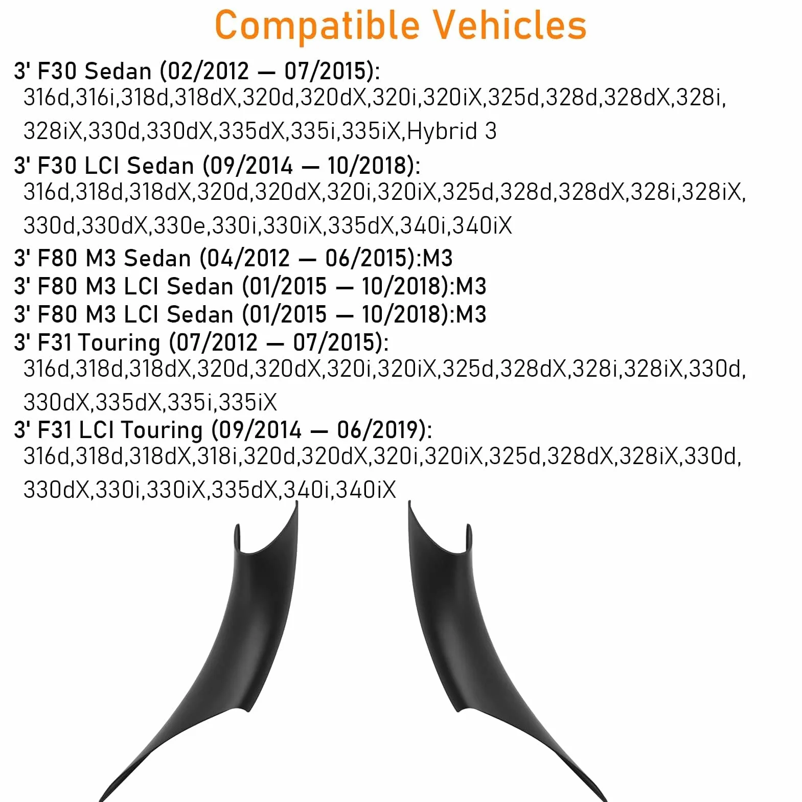 TTCR-II Pokrowce na klamki BMW serii 3, 4 F30/F31/F34/F80, 320i, 328i, 330i, 335i, F32/F33/F36, 428i, 435i, osłony uchwytów pasażera i kierowcy