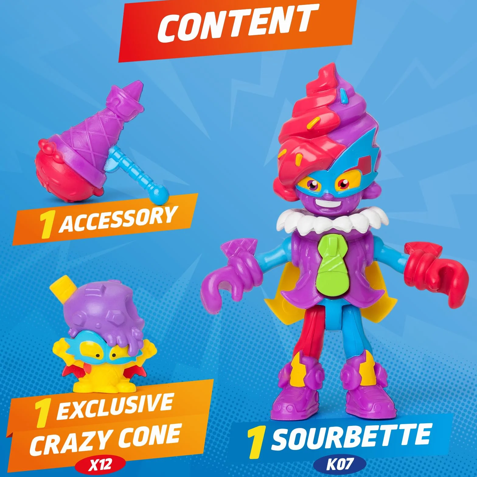 SUPERTHINGS KAZOOM Power Mission – Kazoom Kids. Figurka AirBlast z serialu TV „SuperThings Kazoom Power”. Zawartość: 1 Kazoom Kid, 1 ekskluzywny SuperThing, 1 akcesorium)