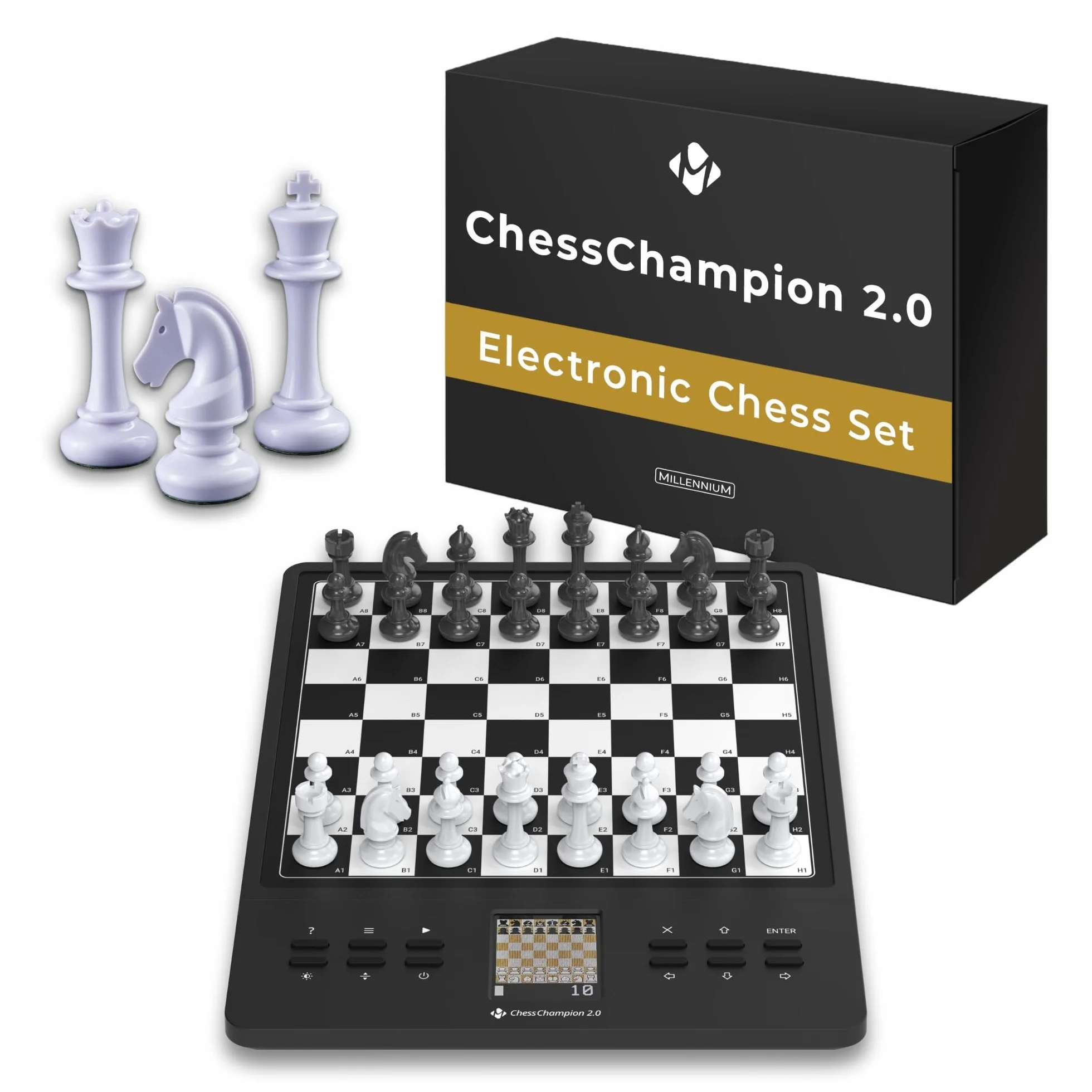 MILLENNIUM M808 ChessChampion 2.0 – Twój inteligentny trener szachowy z poradami, sugestiami ruchów i minigrami – idealny dla osób w każdym wieku, niezależnie od tego, czy są młodzi, czy starsi