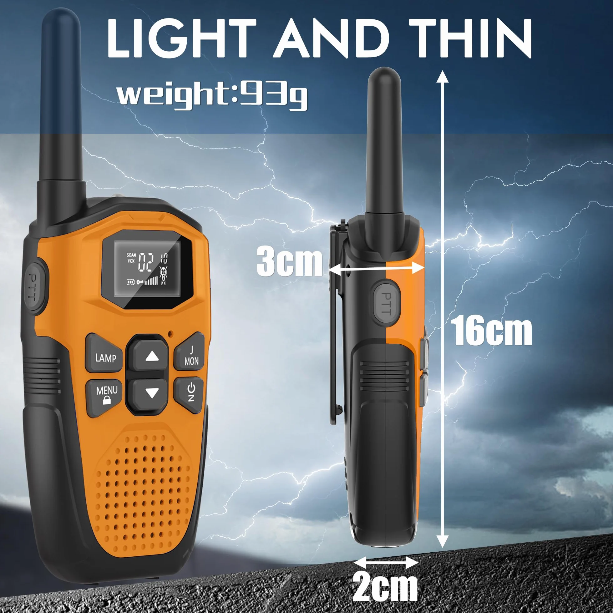 Walkie Talkie dla dorosłych Dzieci dalekiego zasięgu, 2 sztuki radiotelefonu NXGKET z wbudowanymi bateriami, zabawki dla dzieci w wieku 3–12 lat, 16-kanałowy kabel USB typu C VOX na kemping