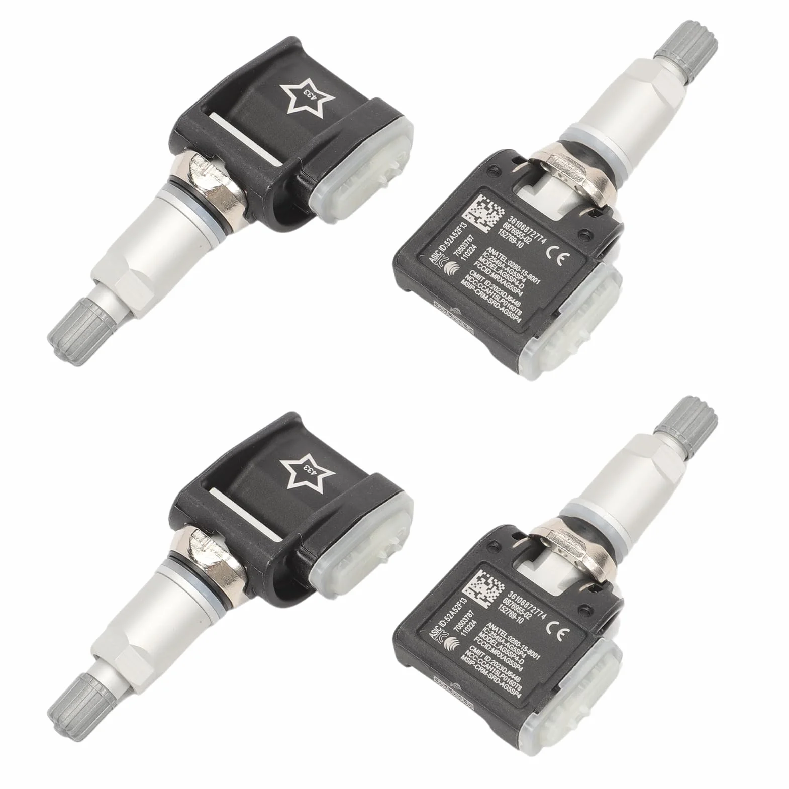 4-częściowy czujnik ciśnienia w oponach, system monitorowania ciśnienia w oponach, TPMS RDKS 433 MHz do serii 5, serii 6, 7, serii 8, G30, G31, F90, M8, F91, F92, F93, X3, X4, X5, 3610687