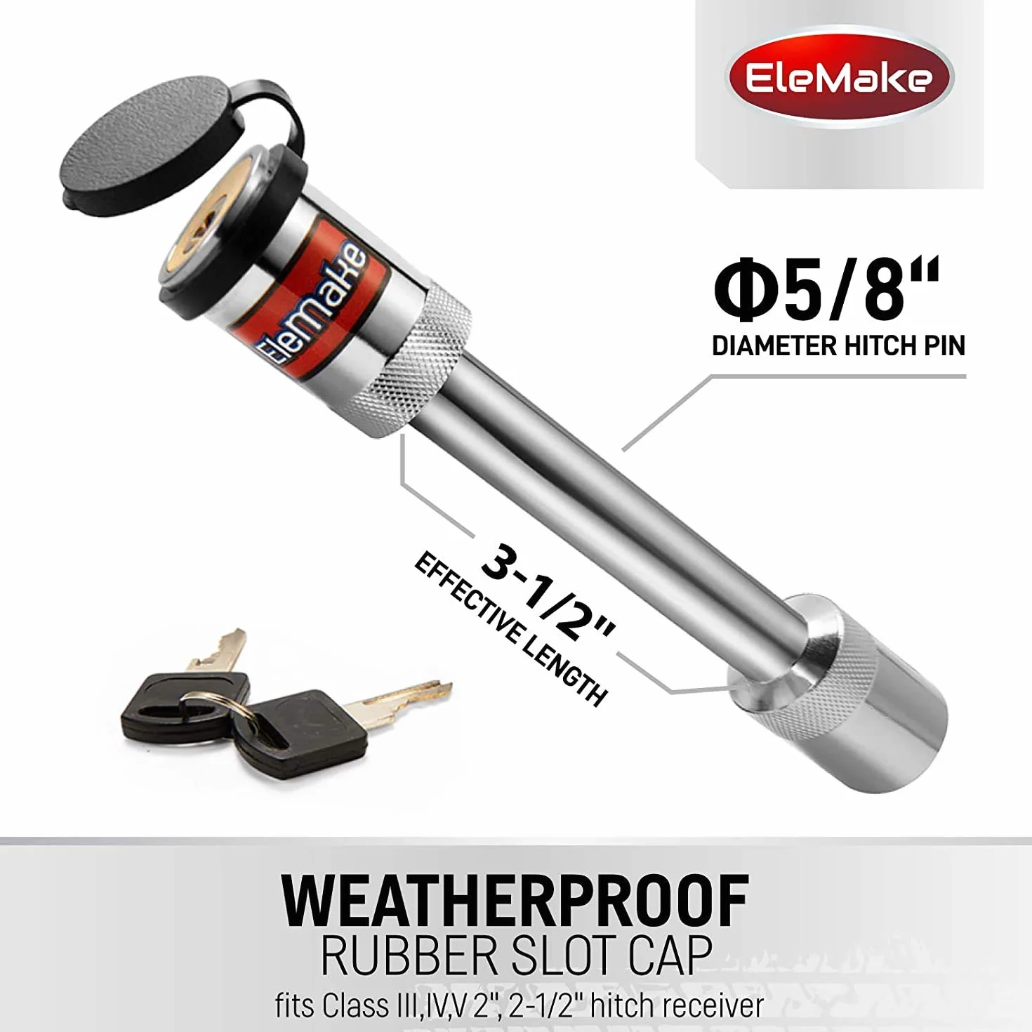 Zamek haka holowniczego 7 cali długi zamek haka holowniczego 5/8" chrom mosiądz mechanizm blokujący rdzeń 3-1/2" Gap Hitch Pin Lock bezpieczeństwo hak holowniczy do przyczep kempingowych