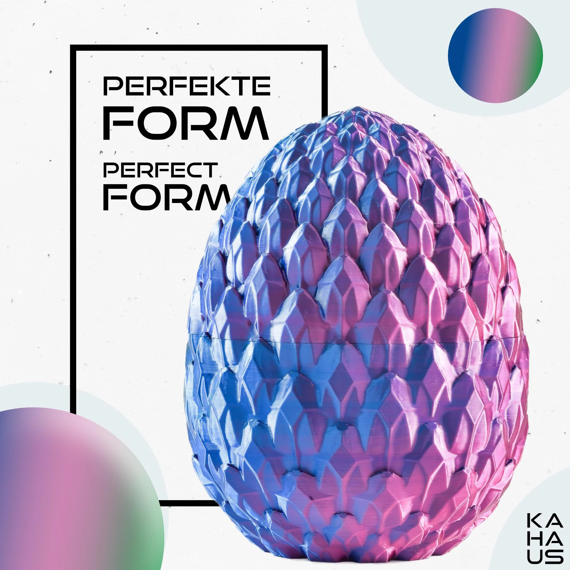 3D Smok w jajku – figurka 30 cm z jajkiem, ruchoma zabawka fantasy i figurka kolekcjonerska dla dzieci (niebieski/zielony/fioletowy)