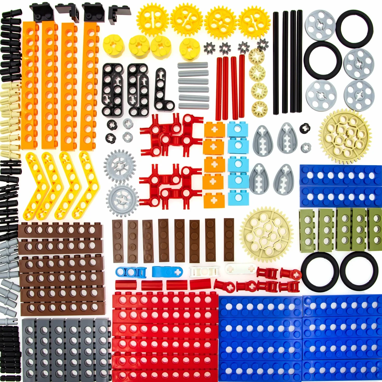 ASTEM 183PCS Zestaw kół zębatych i osi do części Technic Kompatybilny z częściami Technic głównych marek, osie, sworznie, ramię podnośnika, złącza do zestawu klocków Technic (losowy kolor)
