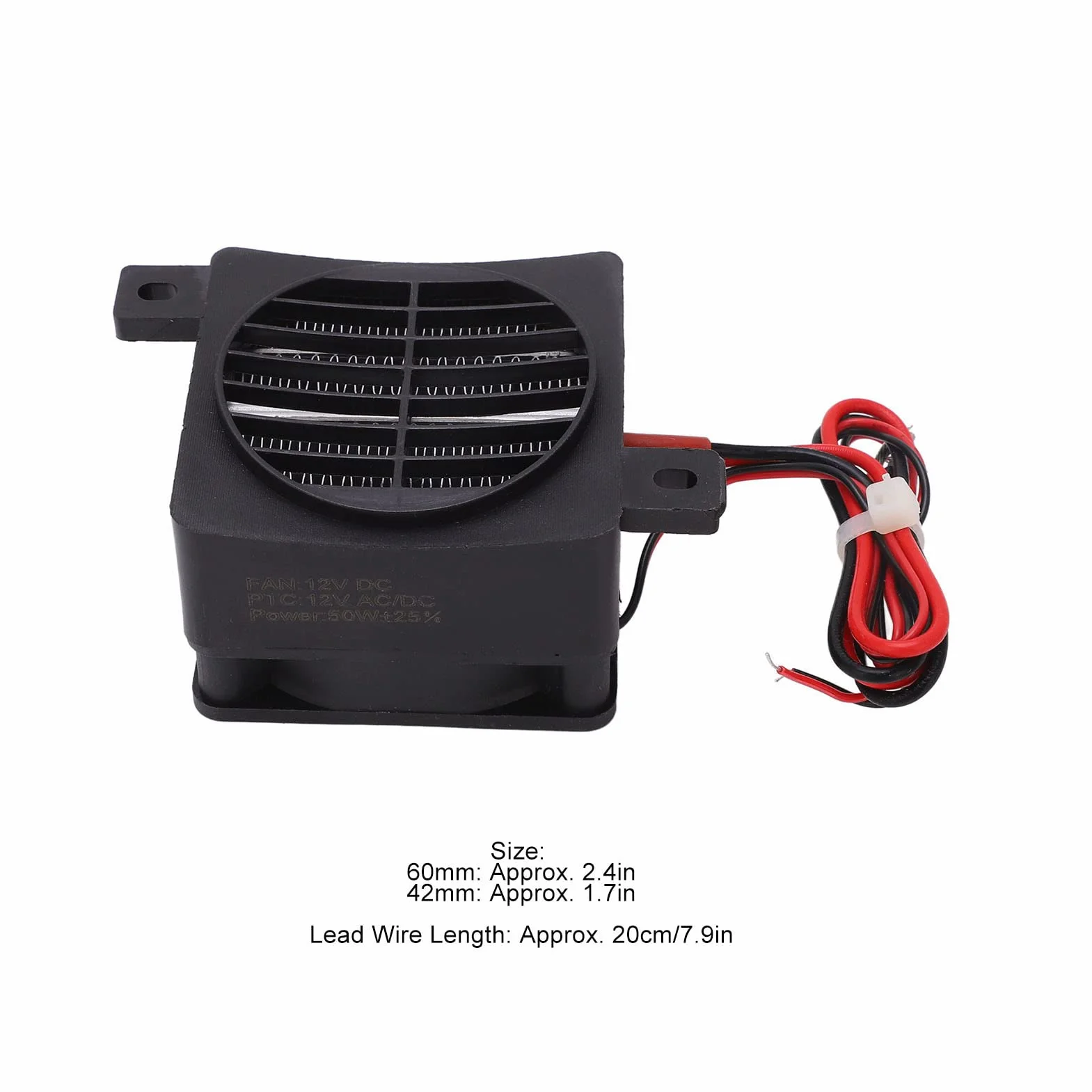 PTC Ceramic Air Heater DC12V 50W 2.4x2.4x1.7in do samochodu