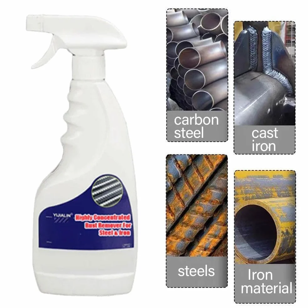 Wytrzymały metalowy odrdzewiacz, 500 ml, mocny odrdzewiacz do metalu ze stali nierdzewnej, stal do usuwania rdzy, wielofunkcyjny