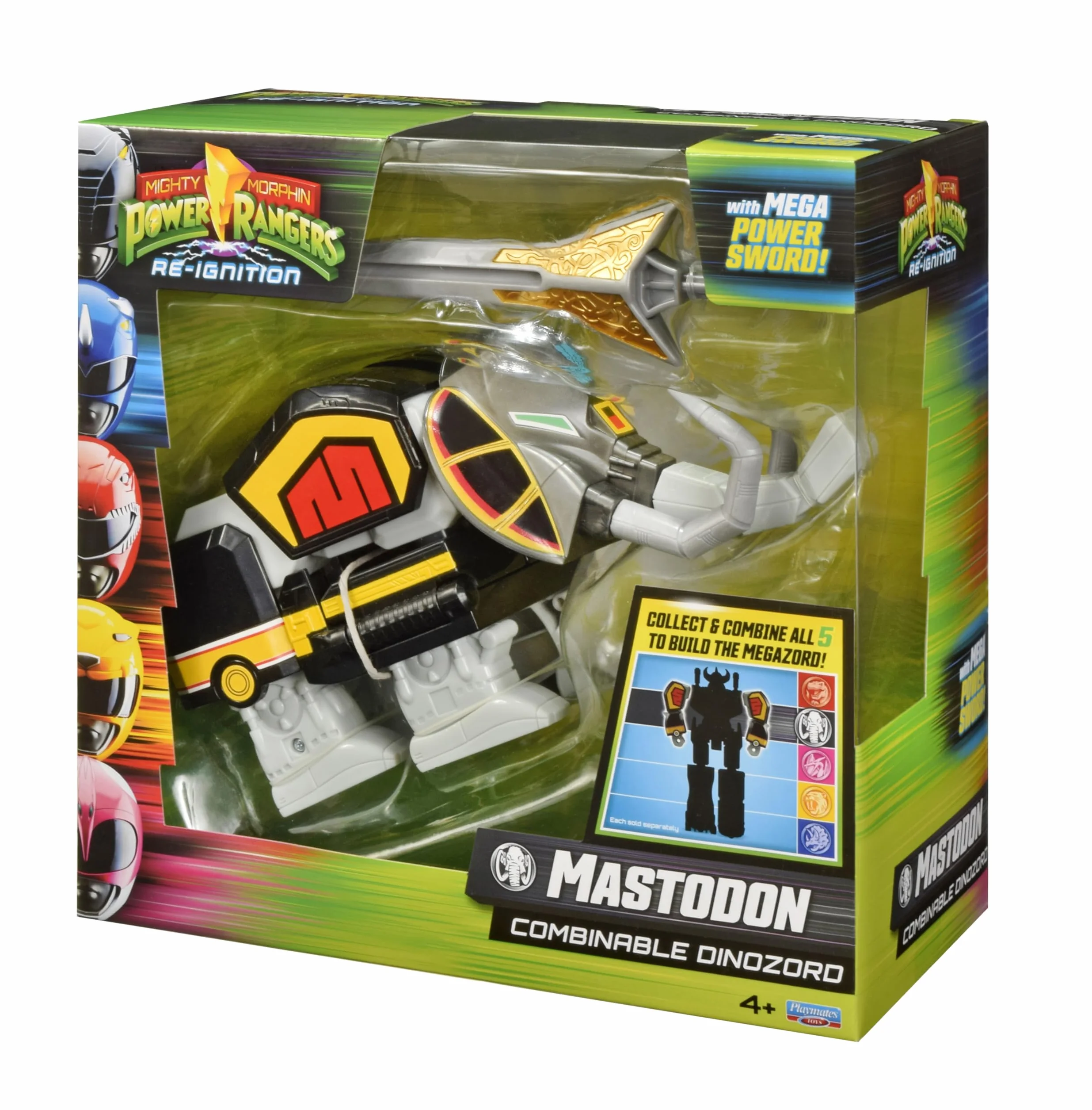 Power Rangers - Kolekcja Megazord, przegubowe Zords, Figurka, 20 cm, model Mastodon Dinozord, dla dzieci od 4 lat, PWG002