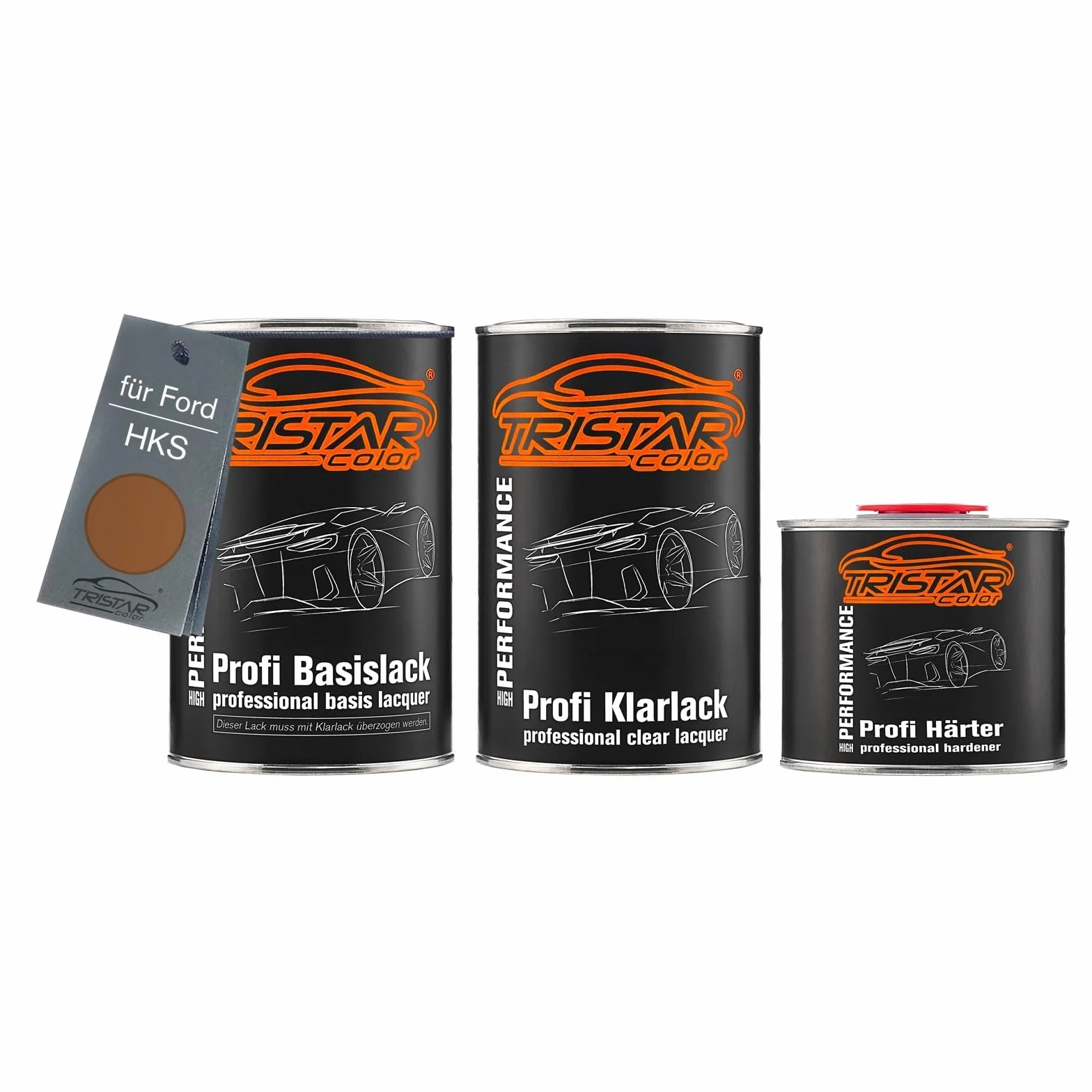 TRISTARcolor Lakier samochodowy Zestaw puszka gotowa do natrysku dla Ford HKS Braun lakier bazowy + 2K lakier bezbarwny 2,5L