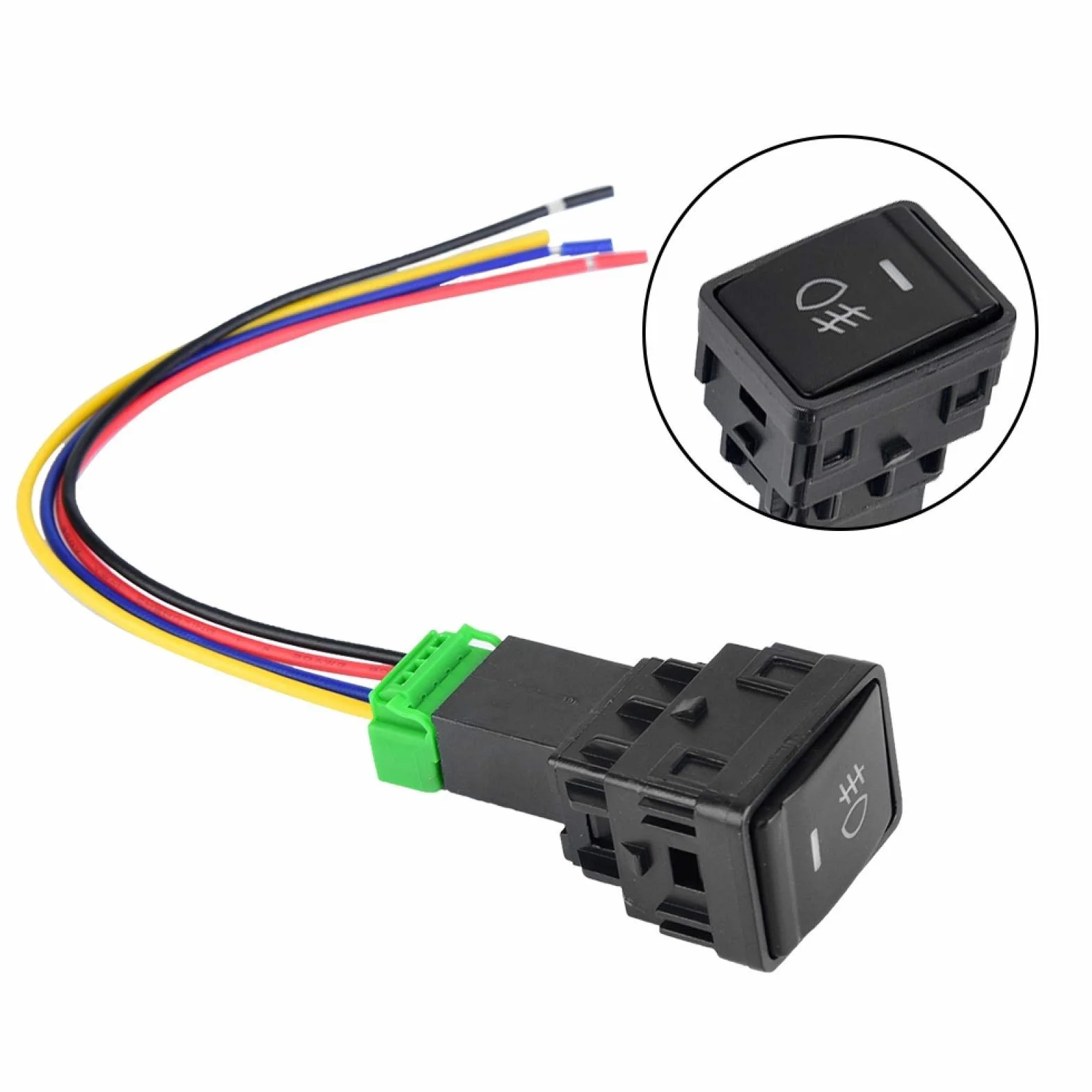 Przełącznik wciskany chwilowy 12V LED 4-biegunowy PVC