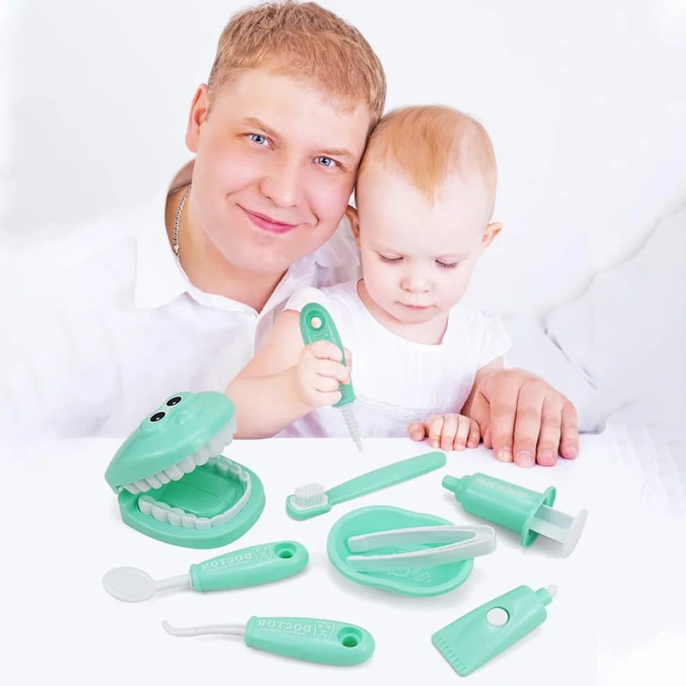Imitacja dla dzieci, zestaw zabawek dla dentystów, zestaw zabawek do szczotkowania dla dzieci, medyczna zabawka edukacyjna do szkoły w klasie, prezent do odgrywania ról (Fioletowy)