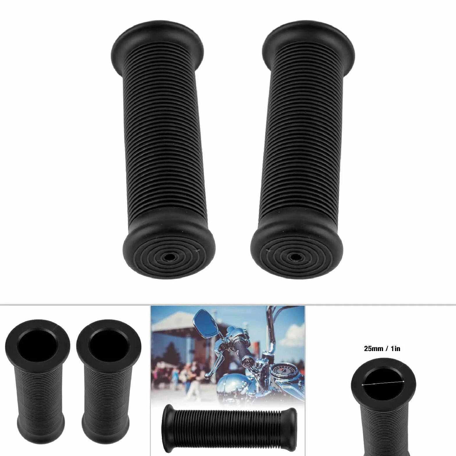 Chwyty motocyklowe, chwyty kierownicy motocykla 1 cal 25 mm i 1,1 cala 28 mm Materiał TPU Chwyty motocyklowe do większości motocykli Wygodne i przyjazne dla środowiska