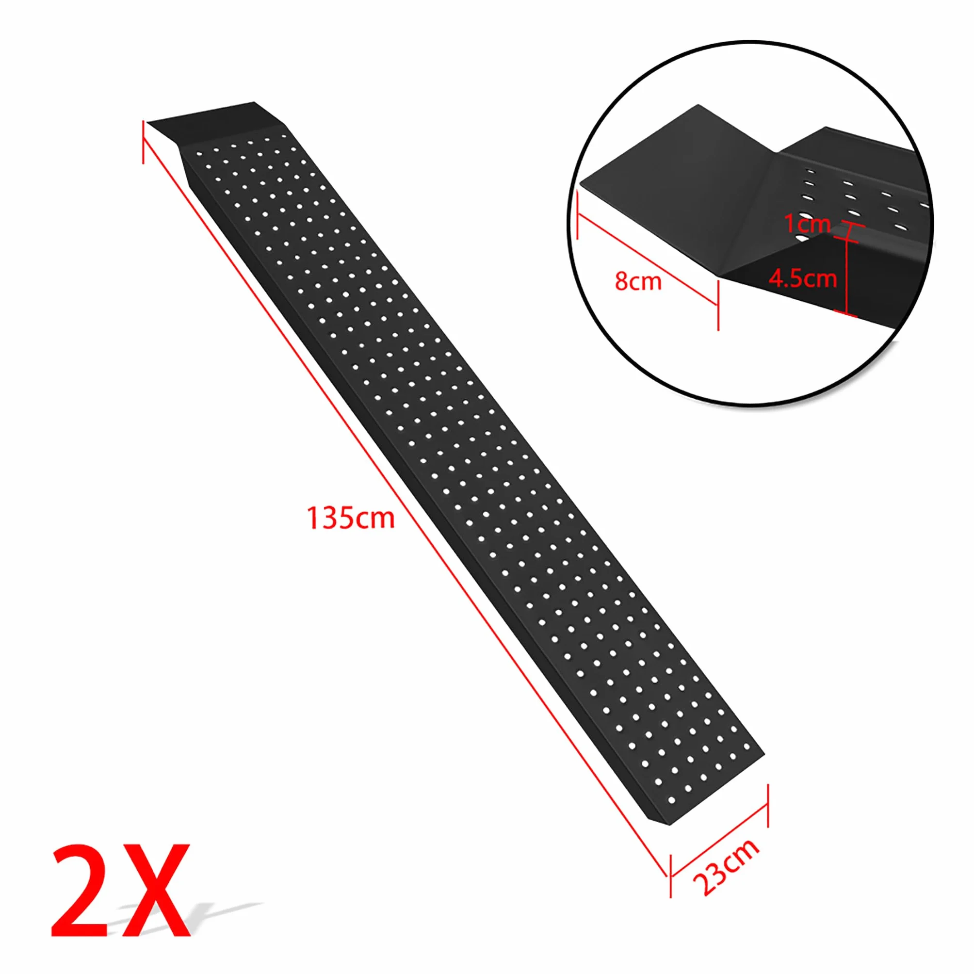 YUENFONG Rampa najazdowa stal ocynkowana antypoślizgowa 135 cm nośność 400 kg na parę