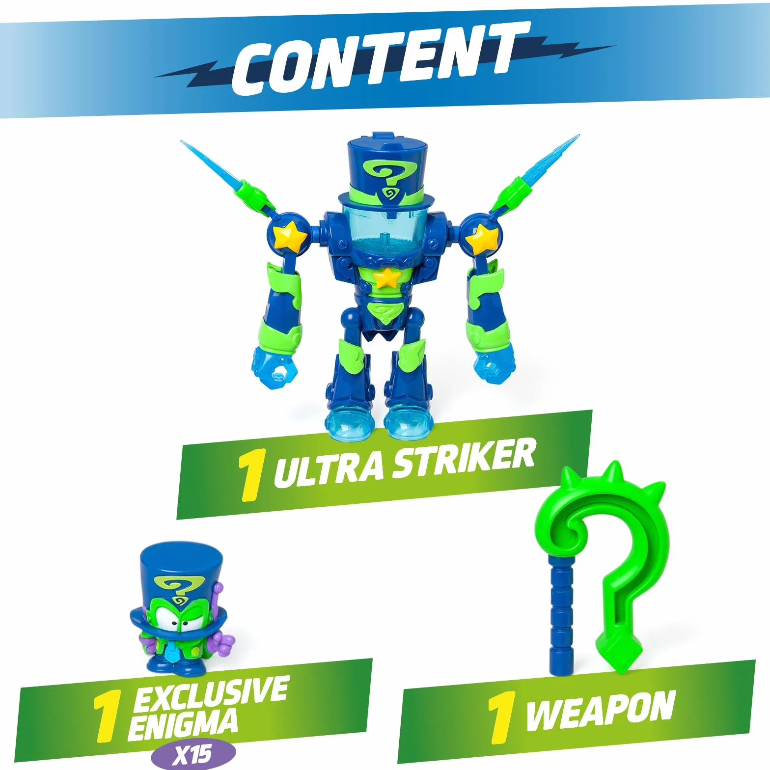 SUPERTHINGS - Ultra Striker Enigma. SuperThings Kazoom Power Ultra Striker Robot Ultra Striker - Zawiera 1 x Ultra Striker Robot, 1 ekskluzywną Enigmę, 1 x Akcesorium