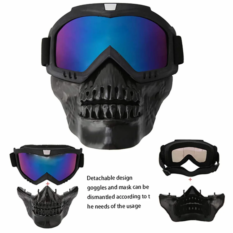 Demeras Okulary motocyklowe Motocross Maska Zdejmowana na Twarz ATV