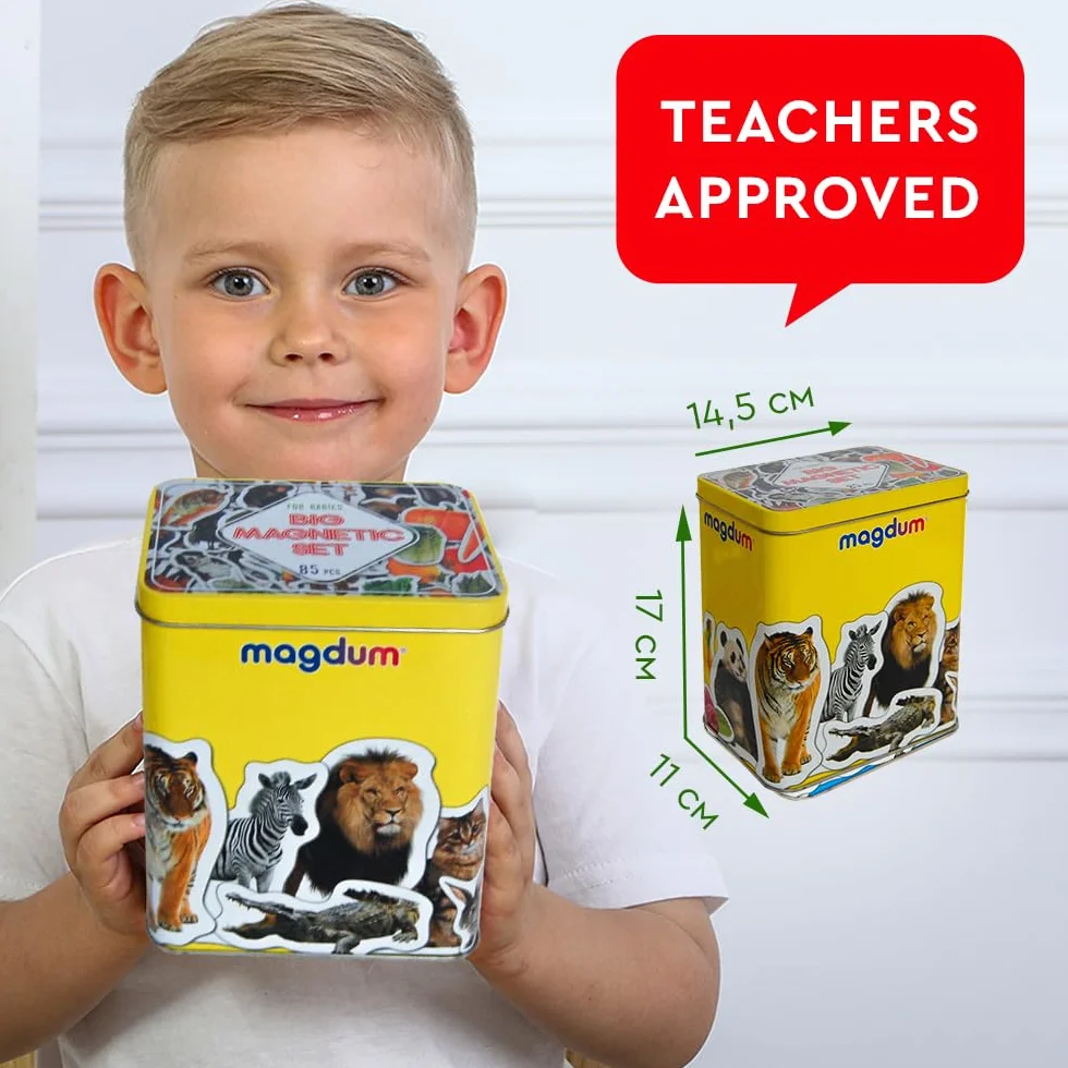 Magnesy dla Dzieci - 85 Dużych Magnesów na Lodówkę i Tablicę Magnetyczną - Zwierzęta Rolne, Zoom, Owoce, Warzywa