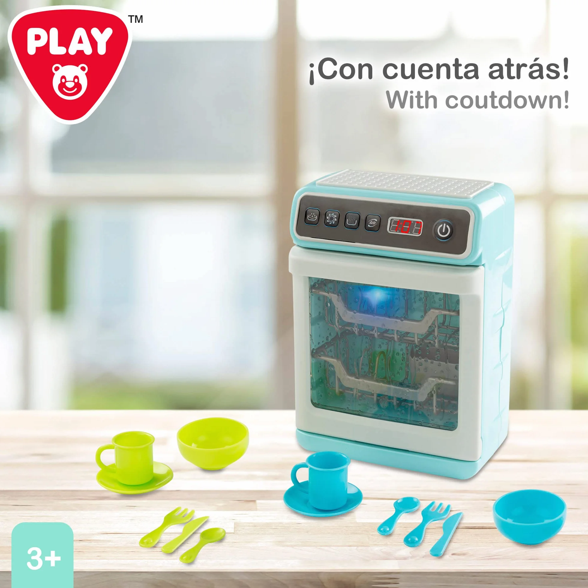 COLORBABY Play Pralka ze światłami i dźwiękami dla chłopców i dziewcząt, zabawki dla dzieci, mini pralka do gier, zabawki domowe, baterie w zestawie (46899)