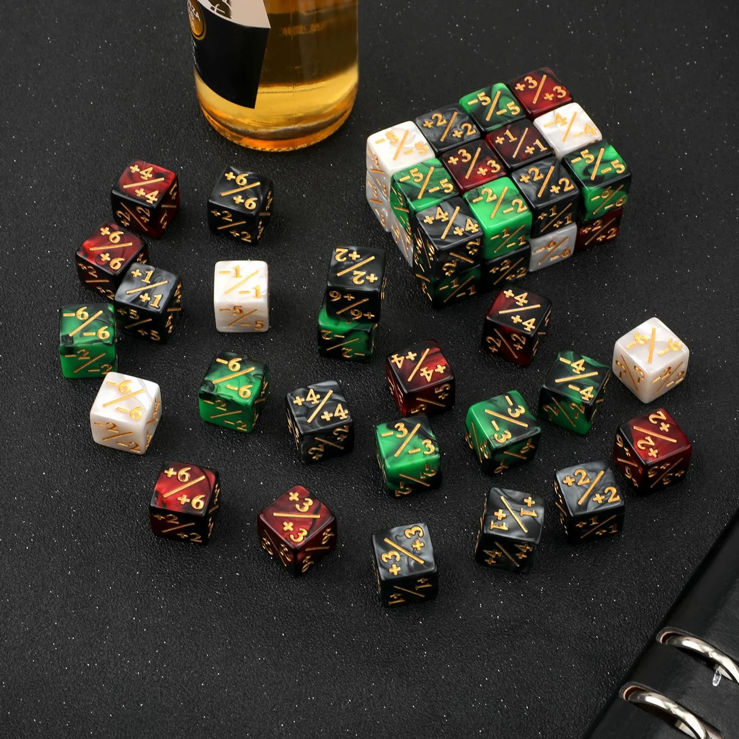 48 Sztuk Akrylowe Liczniki Kostek Token Dice, dla Magic The Gathering Dice Zestaw Liczniki Kosci Kompatybilna z MTG Akcesoria do Gier Karcianych na Impreze Gry Stolowe KTV Bary