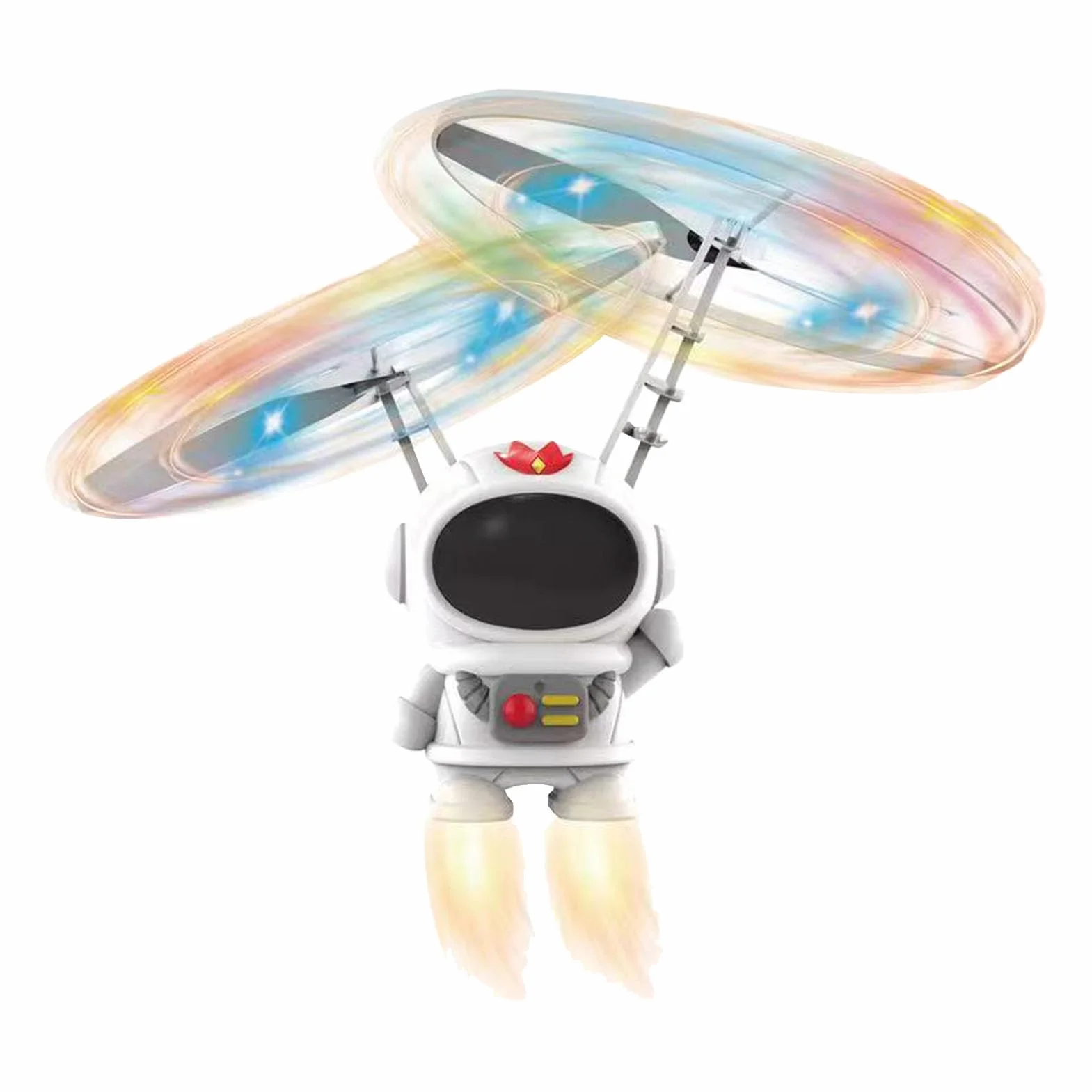Keenso Latająca zabawka astronautów dla dzieci, RC Robot Trzmiel zabawka z oświetleniem LED na prezenty dla dzieci (biały)