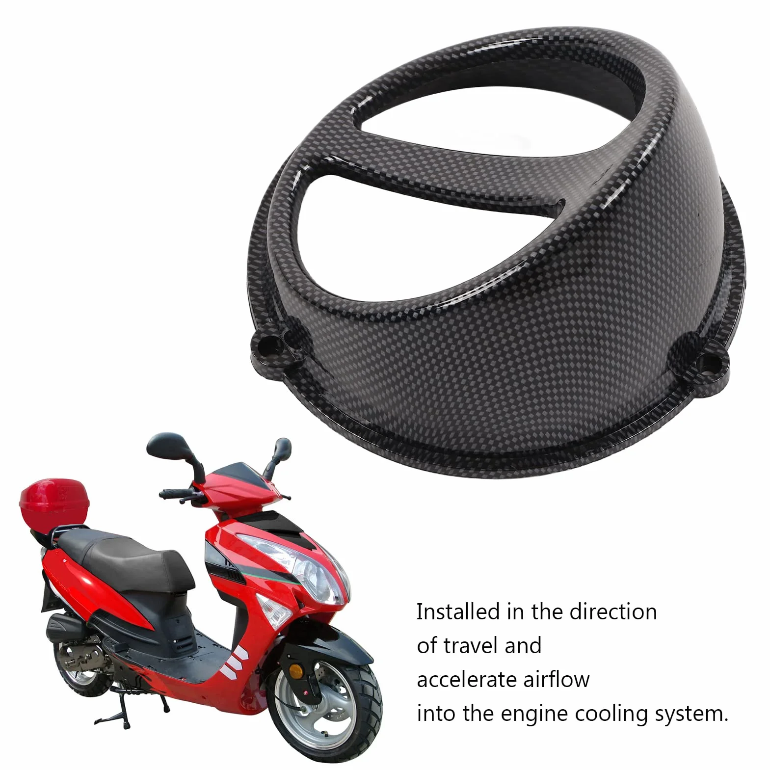 Osłona Wentylatora Chłodzącego Silnik Motocykla Fydun GY6 125cc 150cc 152QMI 157QMJ Nasadka z Włókna Węglowego