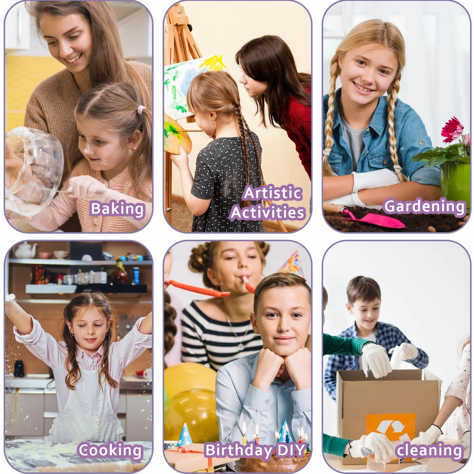 Giantree Fartuch dziecięcy dla chłopców i dziewczynek, fartuch z paskami, regulowany fartuch kuchenny, fartuch ogrodowy z 2 kieszeniami, fartuch kuchenny 4–10 lat dla chłopców i dziewczynek do