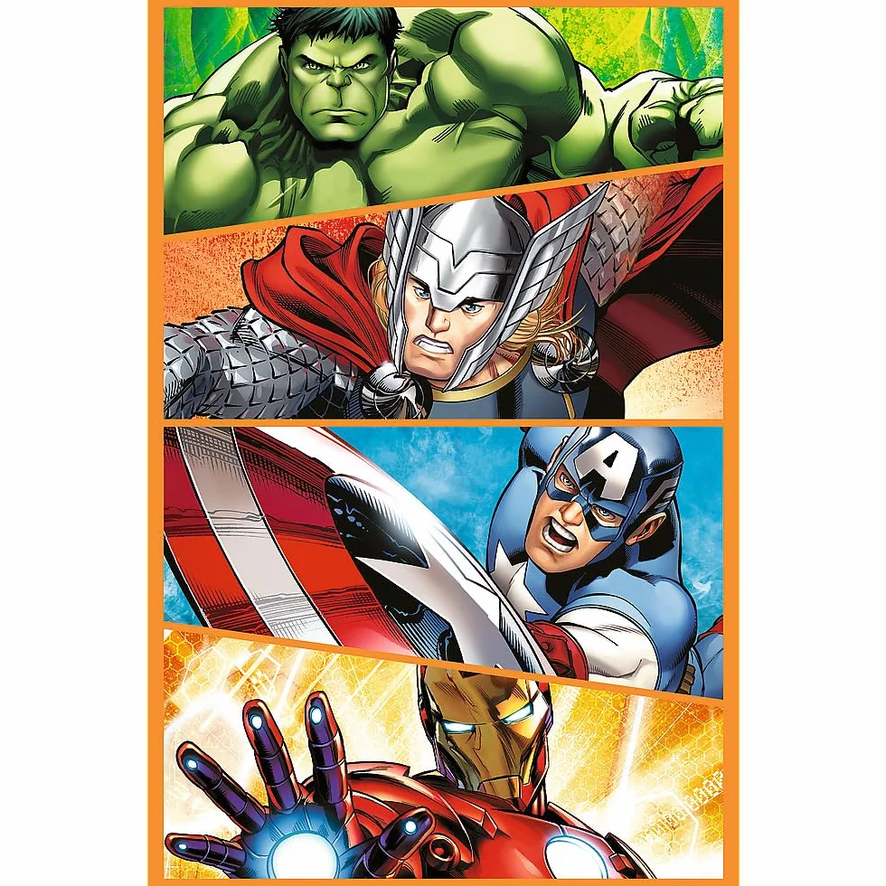 Trefl - Puzzle 3w1: Marvel The Avengers, Dni pełne akcji - 3 x 80 Elementów, Zestaw Trzech Układanek dla Dzieci od 5 lat