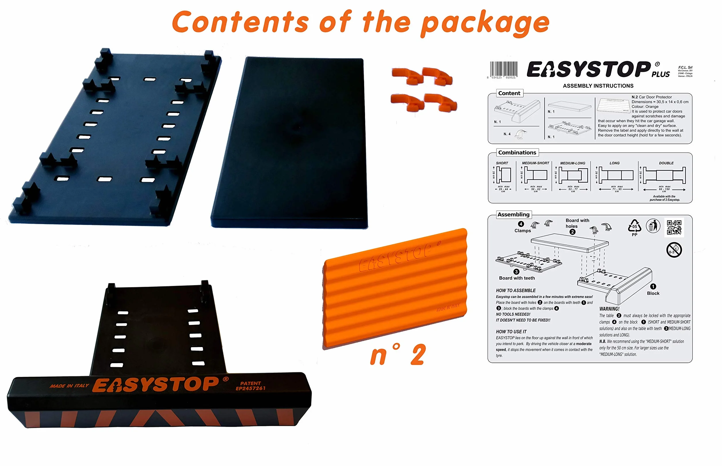 Easystop zestaw parkowania + zderzak, regulowany, oszczędzający miejsce