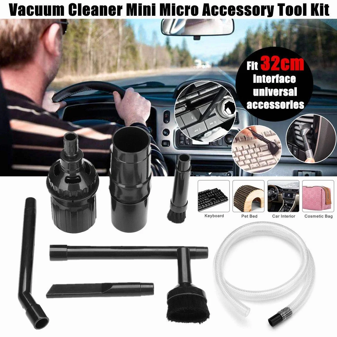 Nikou 9-częściowy zestaw do czyszczenia mini Micro Cleaning Kit do odkurzania pędzli i pojazdu