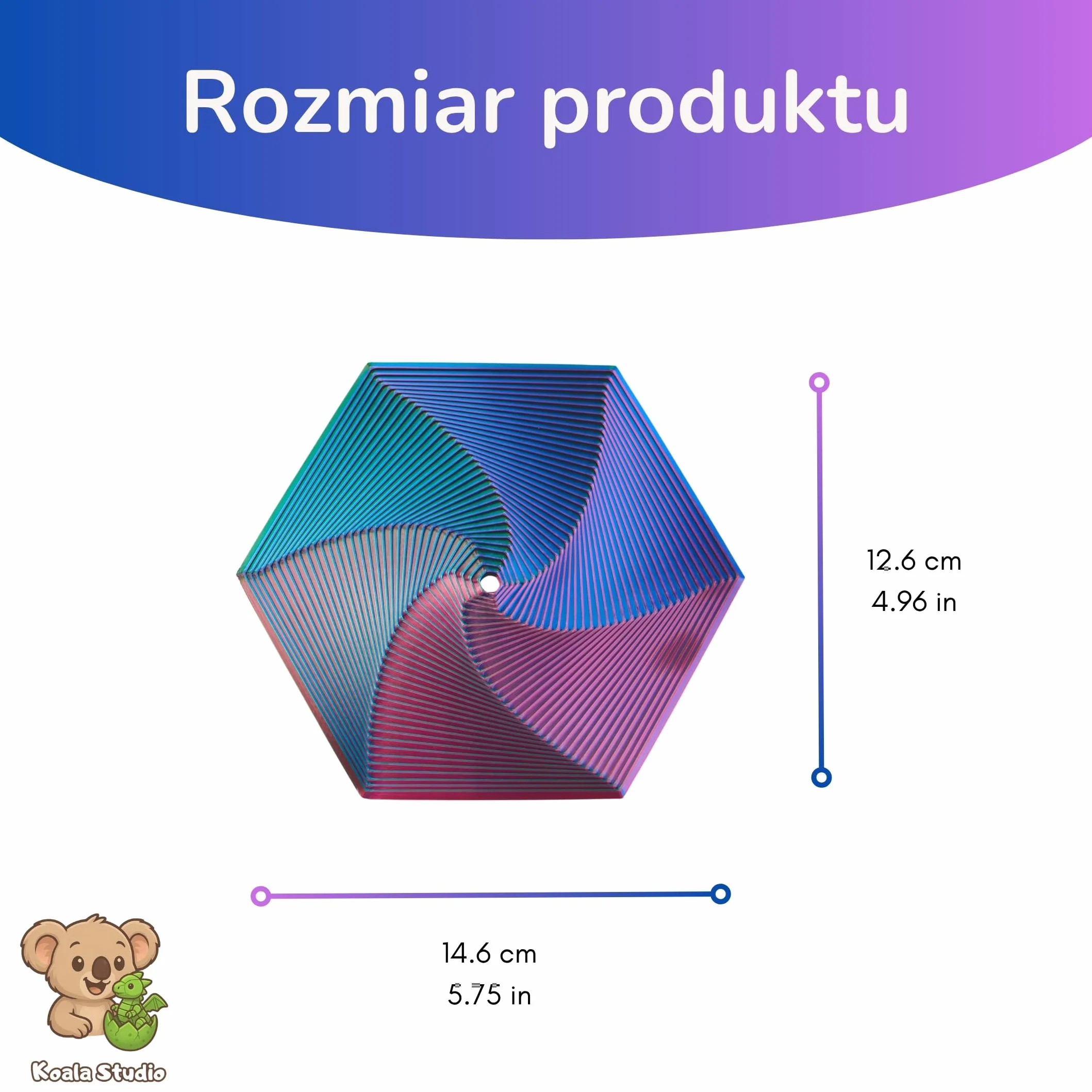 Fractal Fidget Hexagon Antystresowy Wydruk 3D Pomysł na Prezent Dla Dorosłych - Urodziny Święta Imprezy Lęk Kieszonkowy Rozmiar Biuro Mały Lekki Gadżet