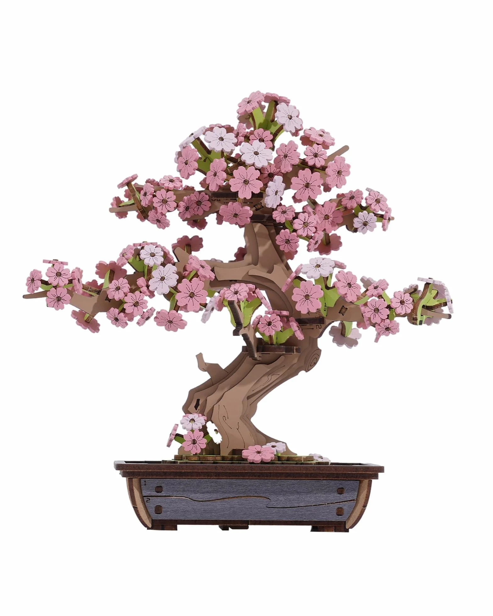 ROWOOD Sakura Bonsai puzzle 3D, drewniane zestawy modeli dla dorosłych do budowania, DIY, klasyczne zestawy konstrukcyjne Sakura, idealne jako dekoracja domu, prezent świąteczny i urodzinowy