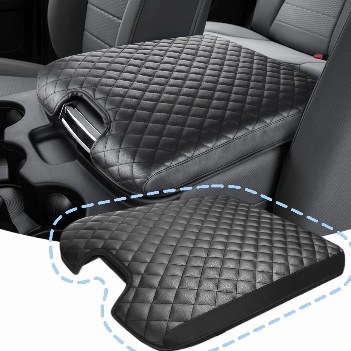 Pokrowiec na konsolę środkową kompatybilny z modelem 2013-2018 Ram 1500 i 2013-2024 Ram 2500/3500/1500 Classic Model Jump ochrona podłokietnika bez kieszeni