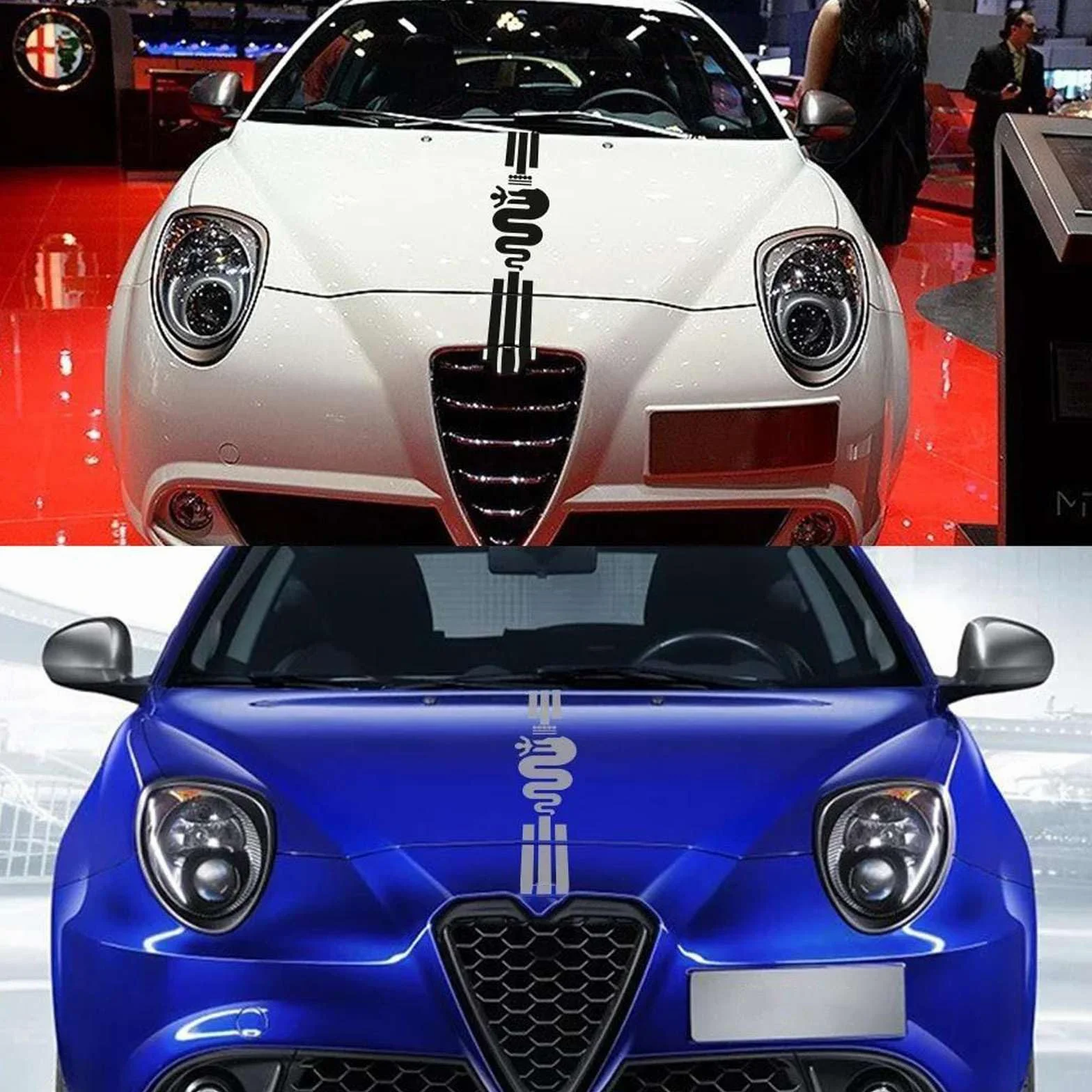 Naklejki na maskę samochodu, pasujące do Alfa Romeo 159 Giulietta Giulia 147 156 Mito Stelvio GT Sportiva Vinyl Film Naklejki