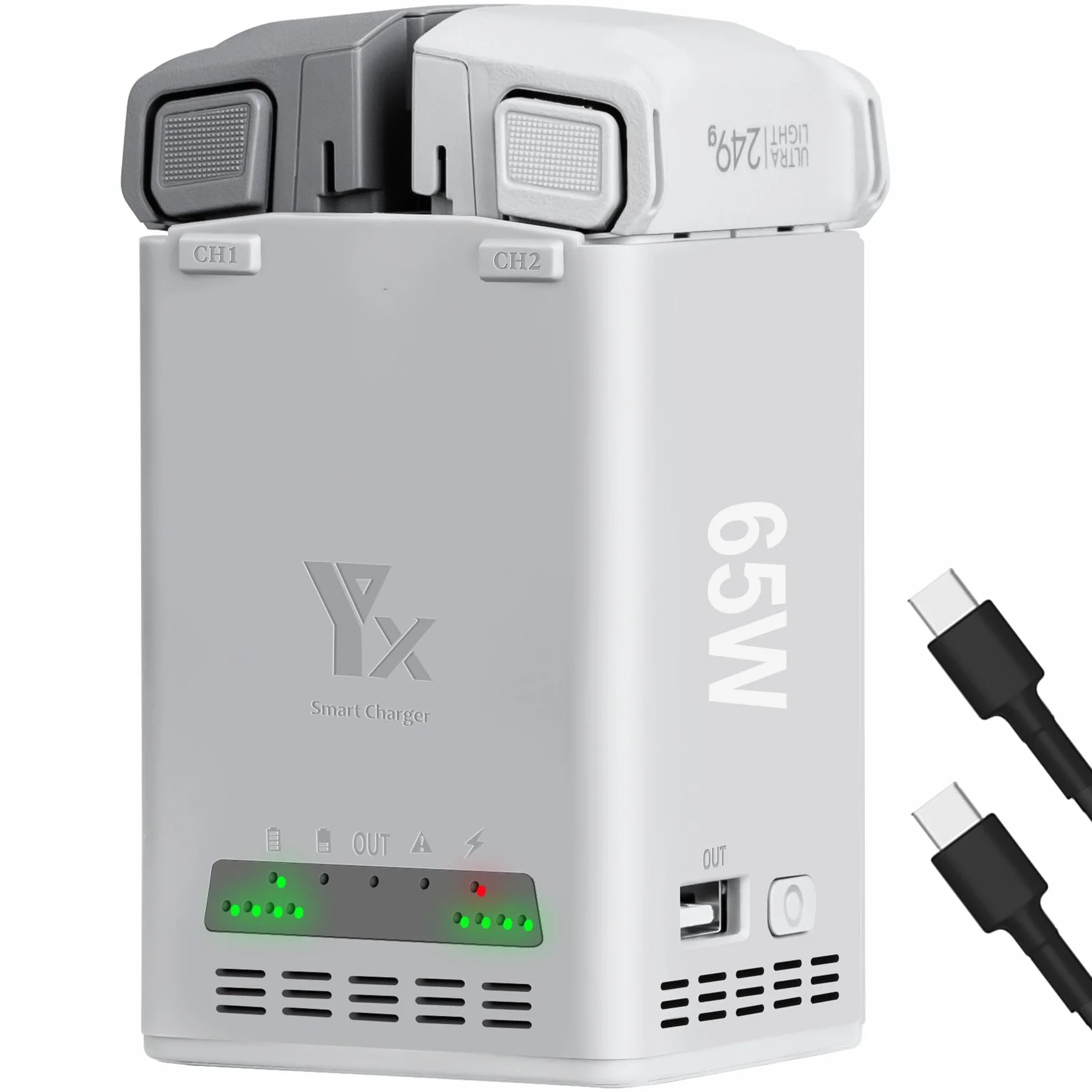 65W Ładowarka akumulatorowa do DJI Mini 3 4 5 Pro, Szybka dwukierunkowa stacja ładująca, centrum ładowania, ładowanie dwóch akumulatorów, akcesoria do ładowania akumulatorów drona