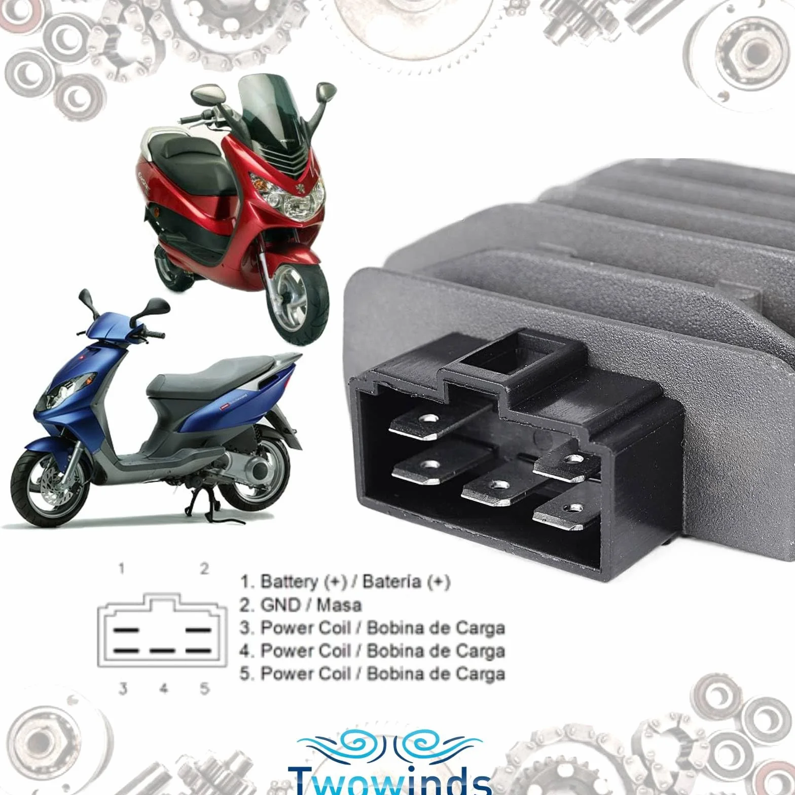 Twowinds SH640D-12 regulator prądu SR50 Atlantic Vespa Majesty Elystar